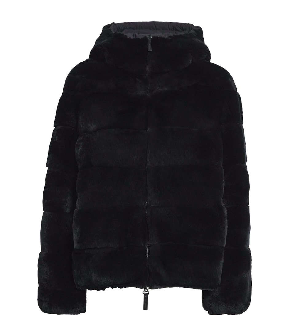 Down Rabbit Fur Reversible Puffer Jacket