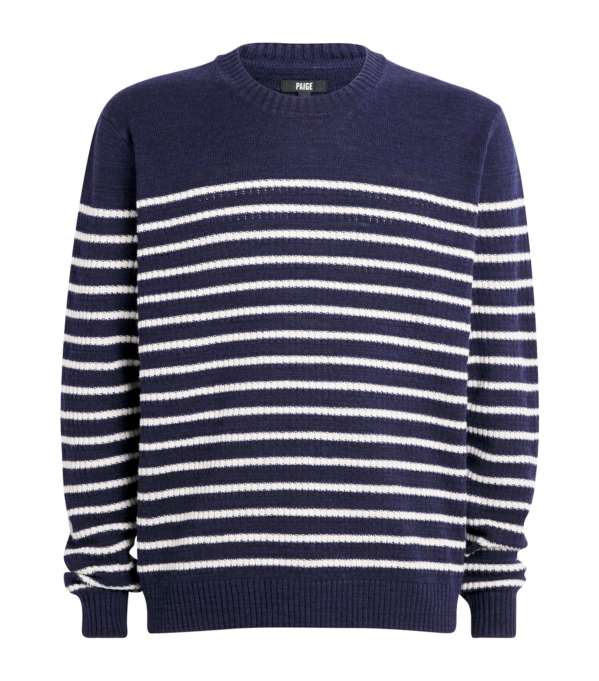 Linen-Cotton Striped Beaux Sweater