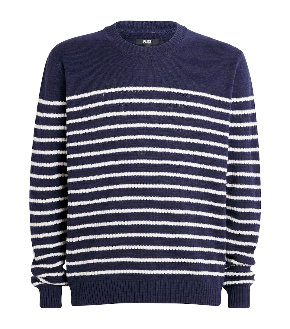 Linen-Cotton Striped Beaux Sweater