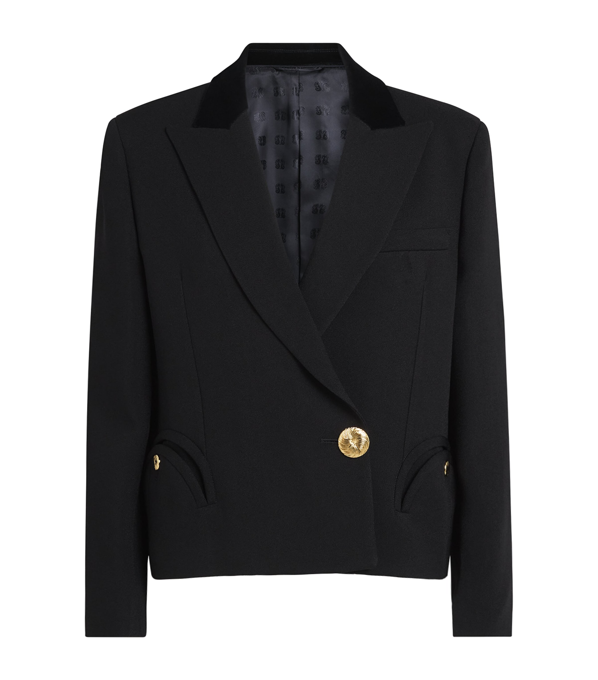 Blazé Milano Womens Crepe Sunfire Blazer Black