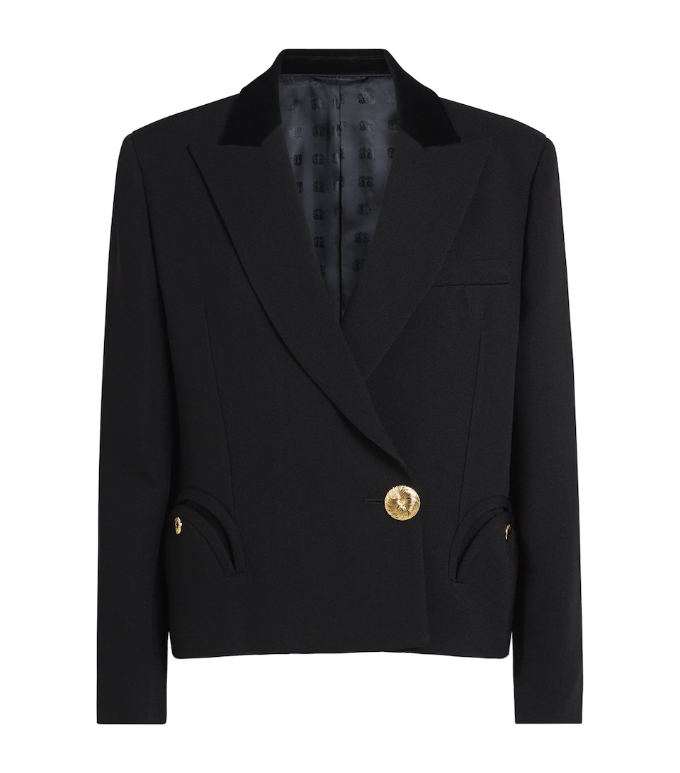 Blazé Milano Womens Crepe Sunfire Blazer Black