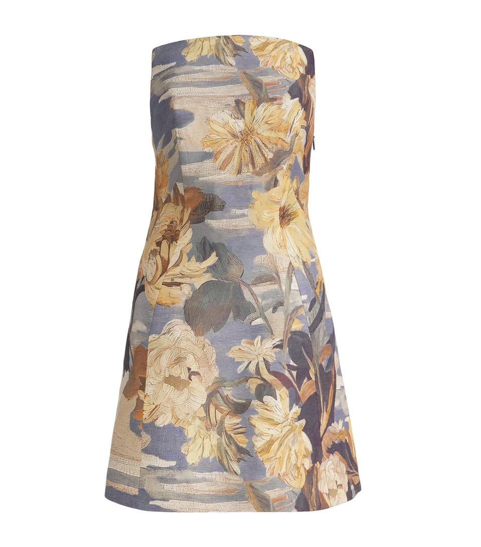 Cult Gaia Womens Wool-Silk Floral Wren Mini Dress Wild Dahlia