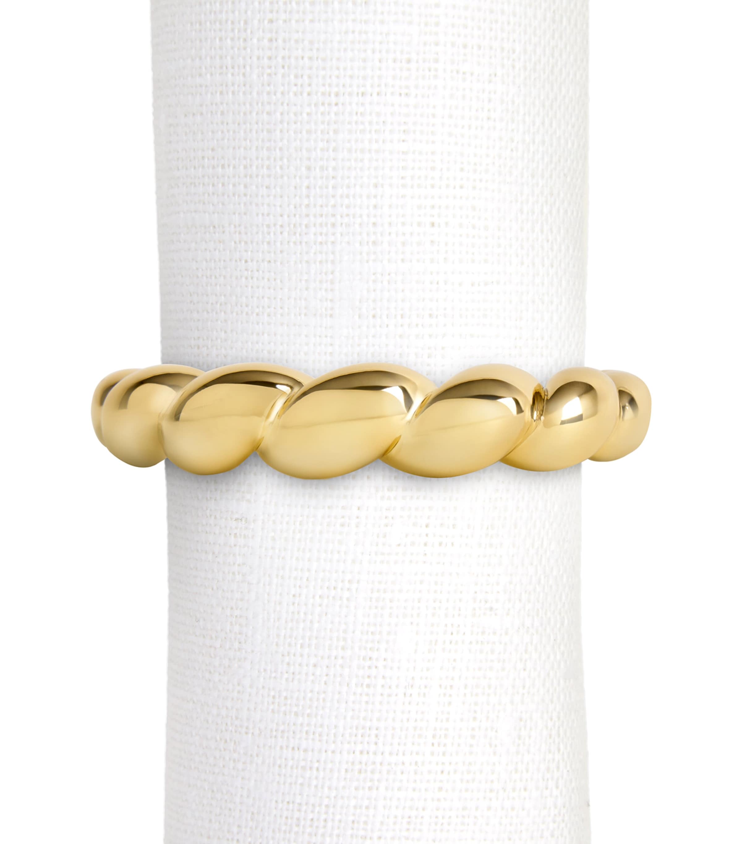 L'Objet x Jessica McCormack Set of 4 Porcelain Shell Napkin Rings Gold