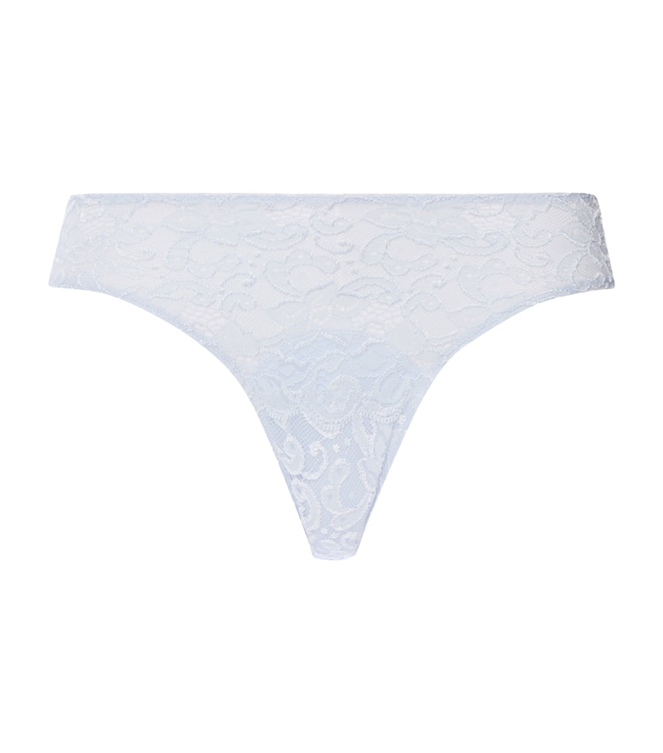 Hanro Womens Cotton-Blend Moments Mini Briefs Blue Dove