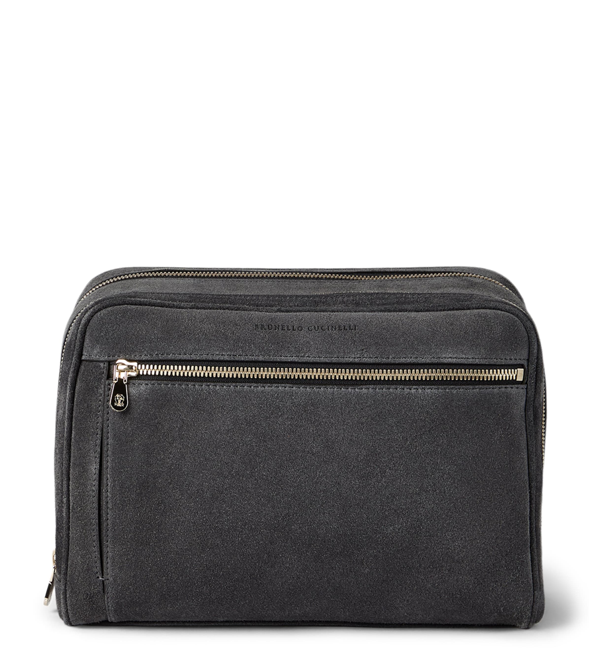 Brunello Cucinelli Suede Wash Bag