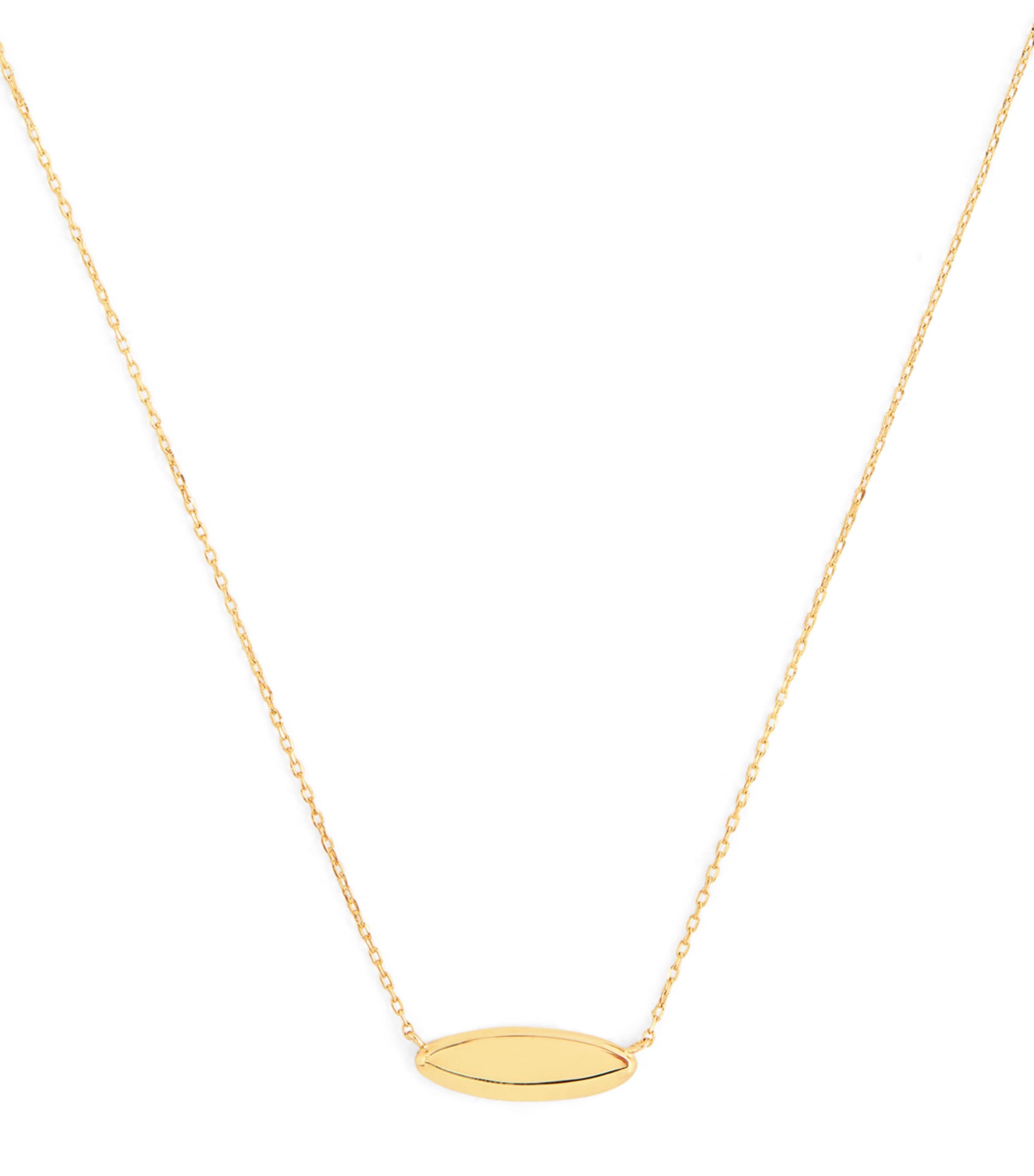 Yellow Gold Plain Pendant Necklace