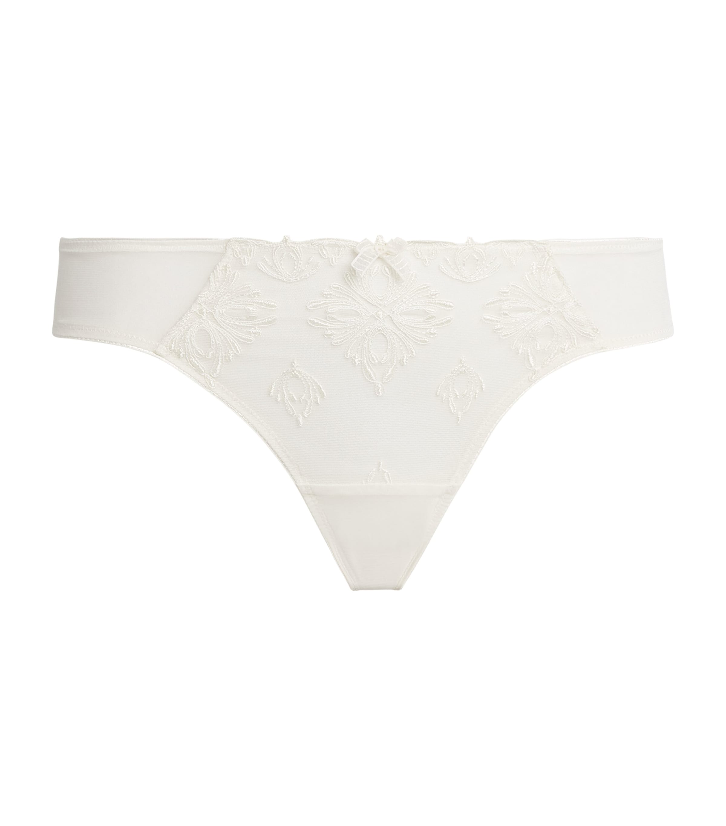 Chantelle Womens Lace Champs Elysées Thong Ivory