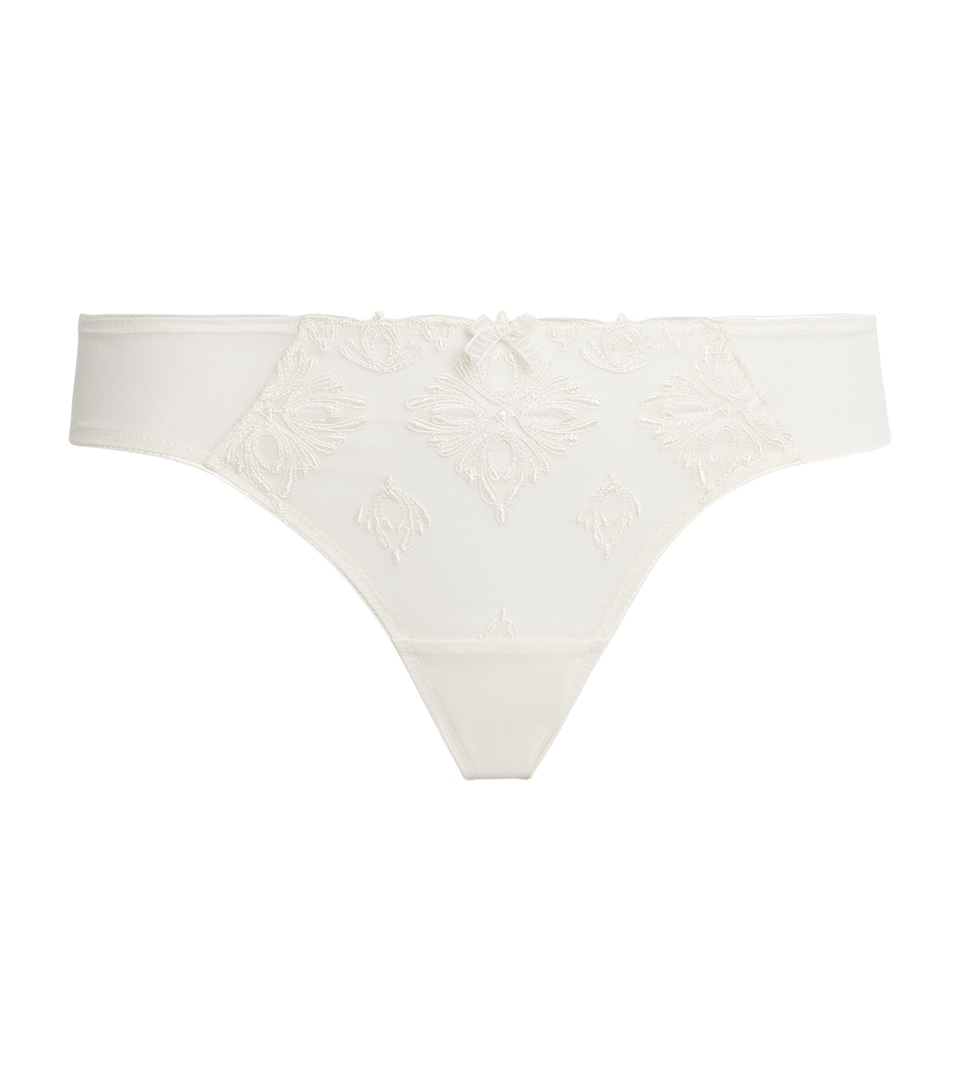 Chantelle Womens Lace Champs Elysées Thong Ivory
