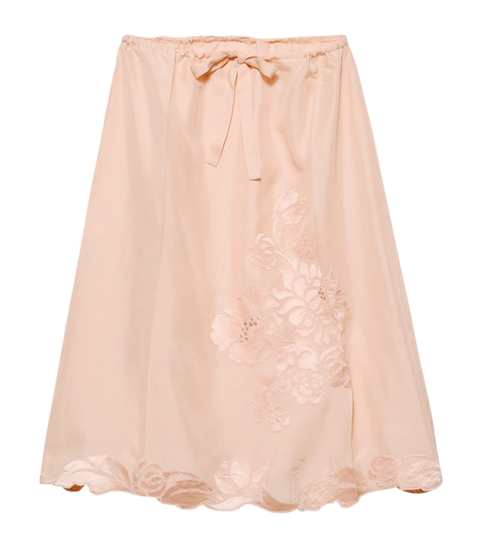 Habotai Silk Midi Skirt
