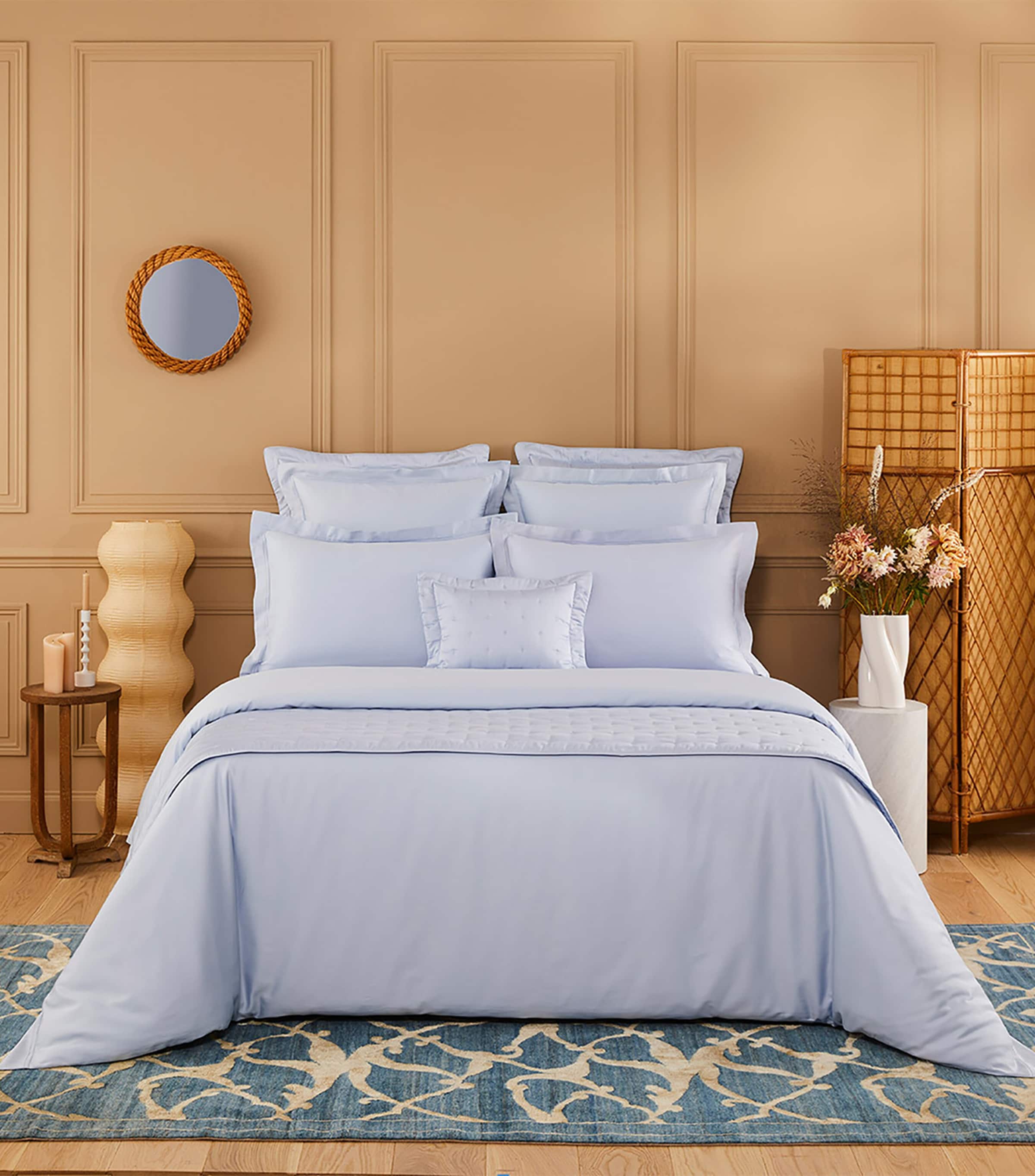 Yves Delorme Triomphe Celeste Double Duvet Cover (200cm x 200cm) Celeste