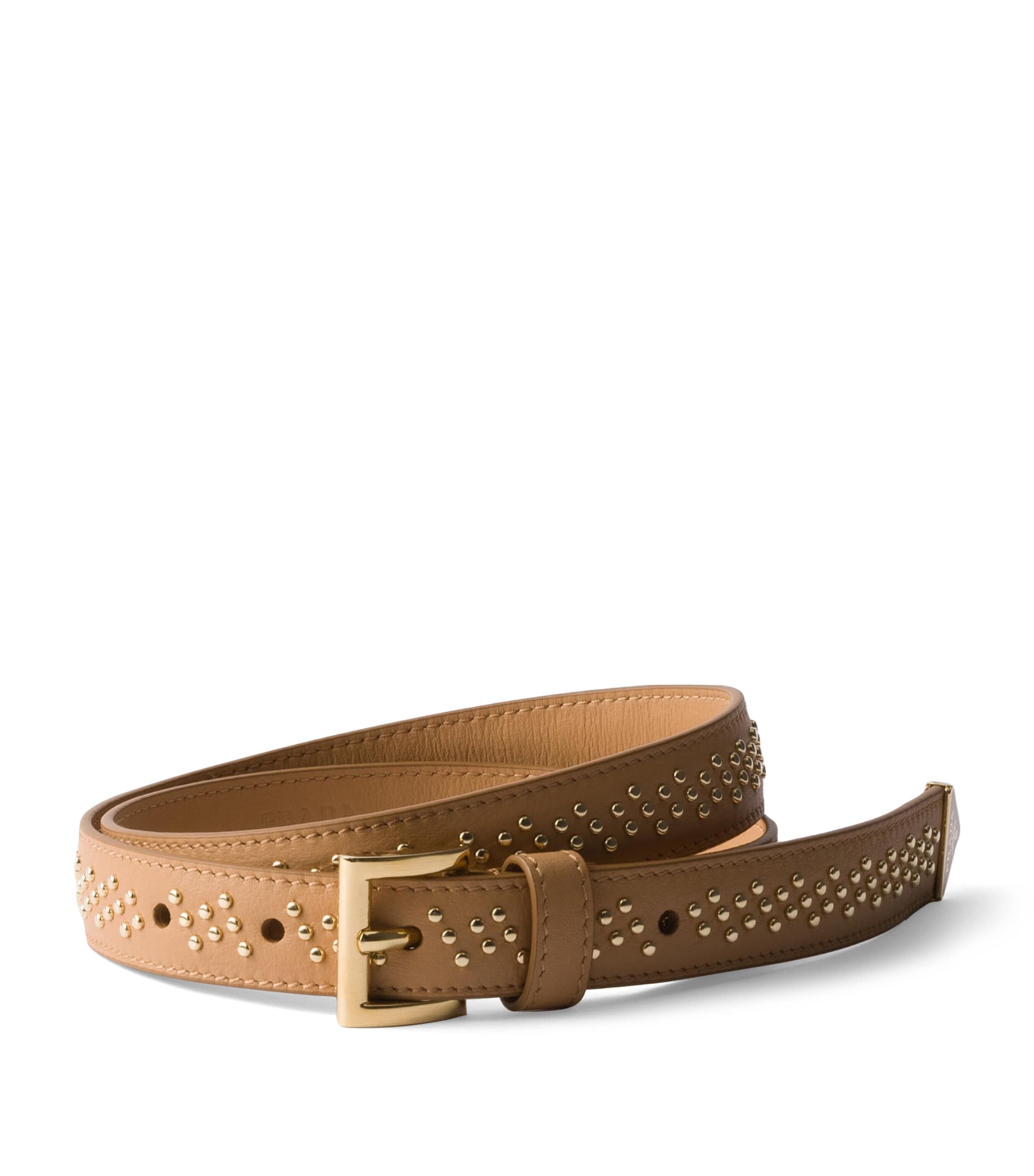 Prada Leather Studded Belt | Harrods UK