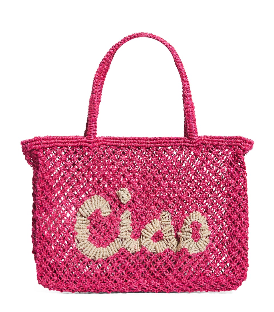 the Jacksons Mini Jute Ciao Tracy Tote Bag Hot Pink