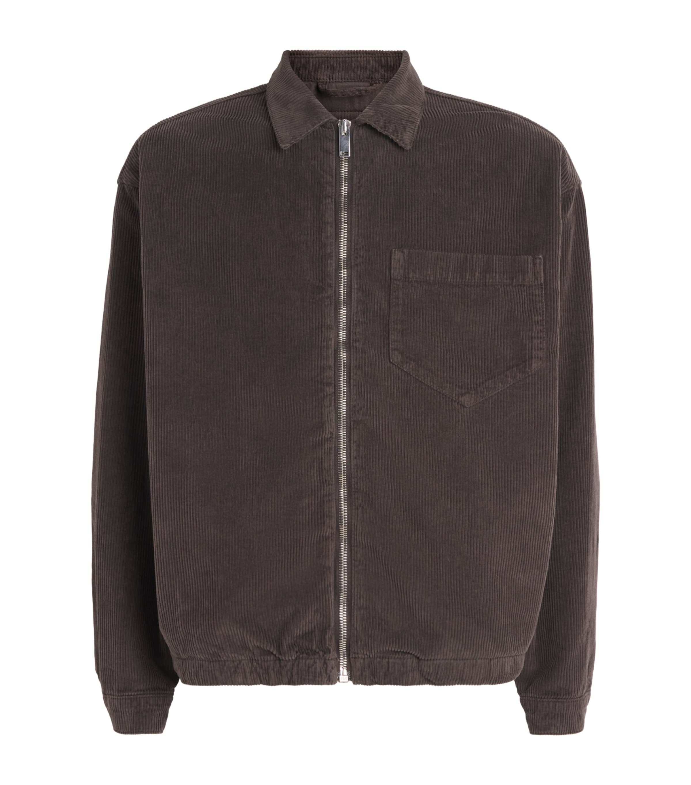 7 For All Mankind Mens Corduroy Zip-Up Overshirt Smolder