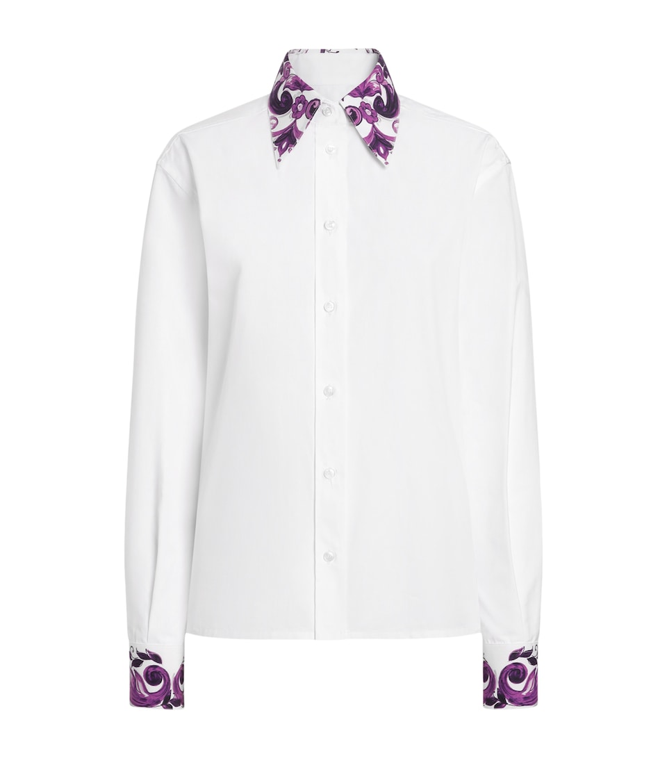 Cotton Majolica Print-Detail Shirt