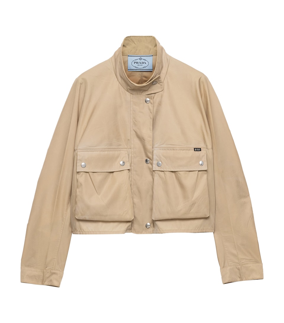 Prada Womens Washed Re-Nylon Jacket Brown