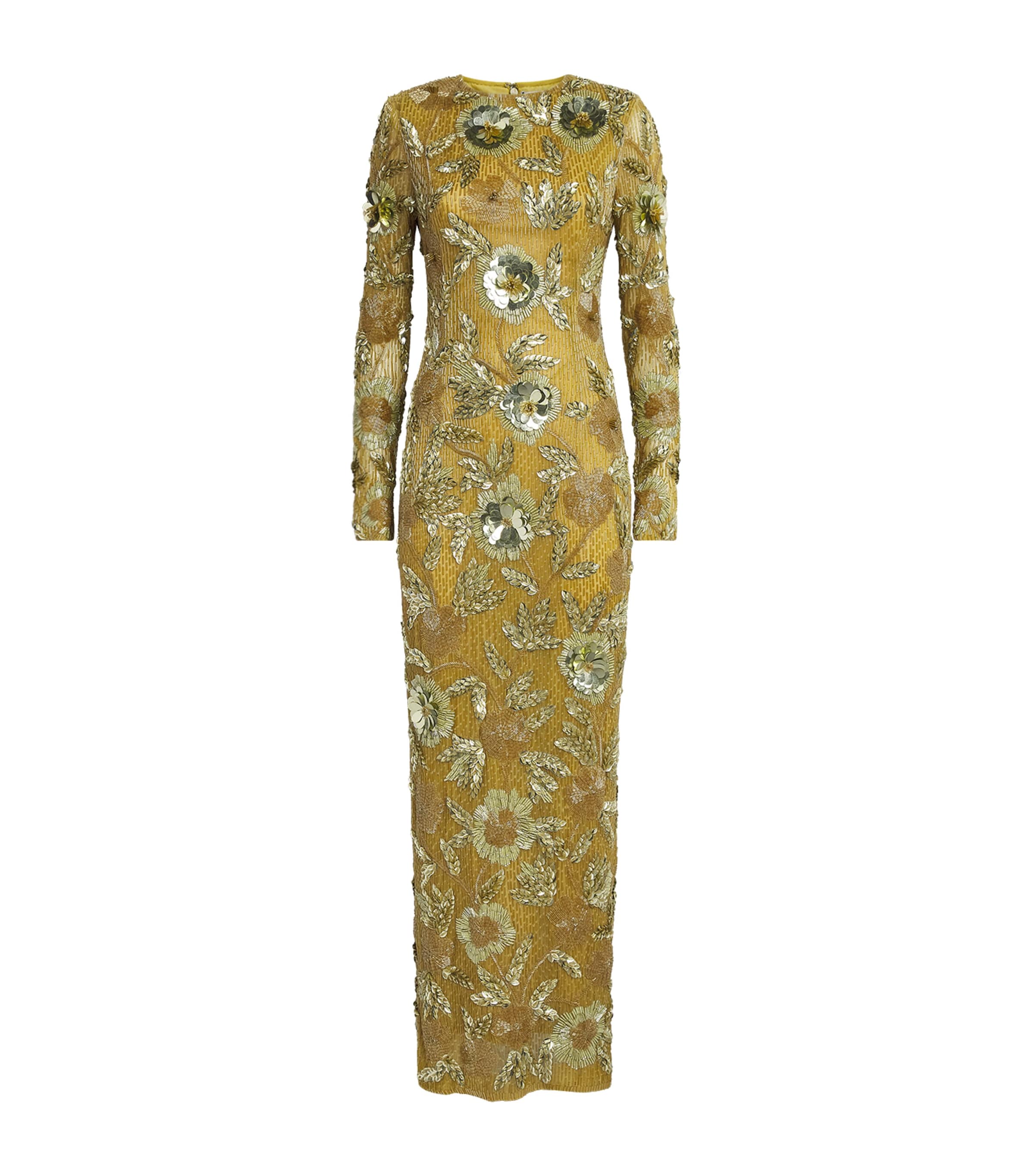 Rachel Gilbert Womens Embellished Pierre Gown Moss