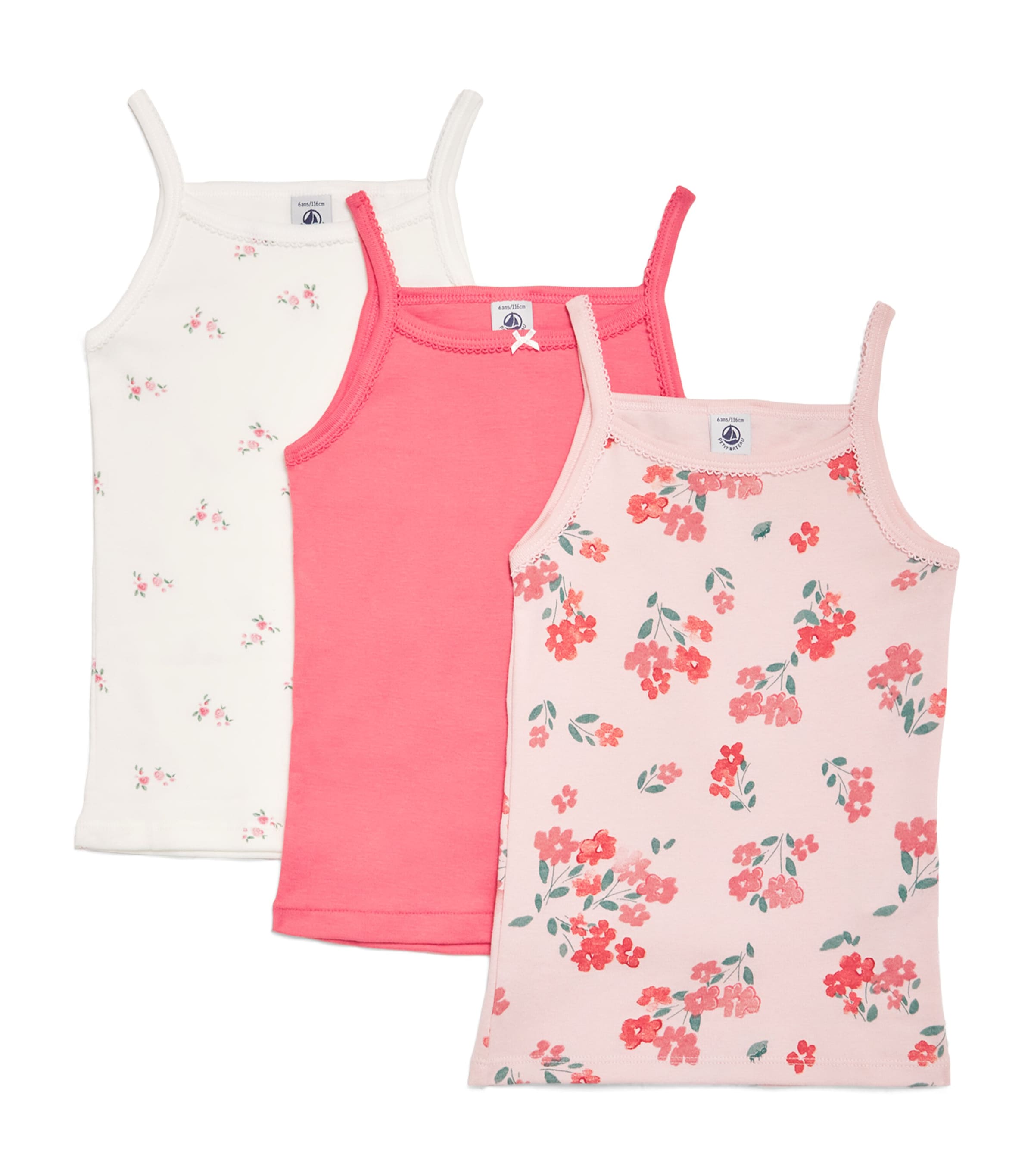 Pack of 3 Organic Cotton Vest Tops (4-12 Years)