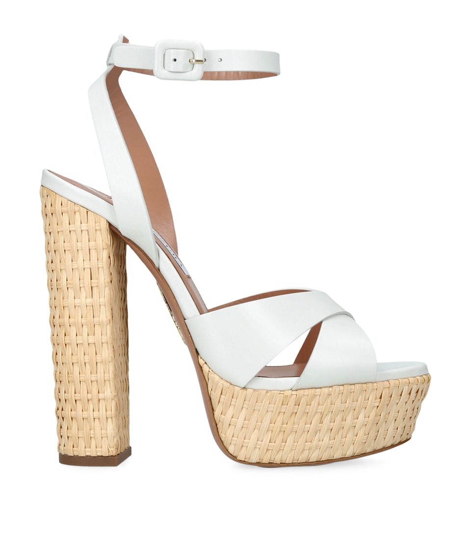 Leather Sunseeker Plateau Platform Sandals 140