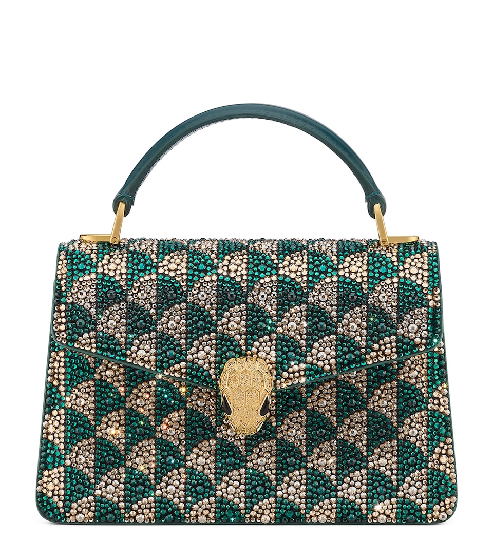 Mini Leather Serpenti Forever Top-Handle Bag