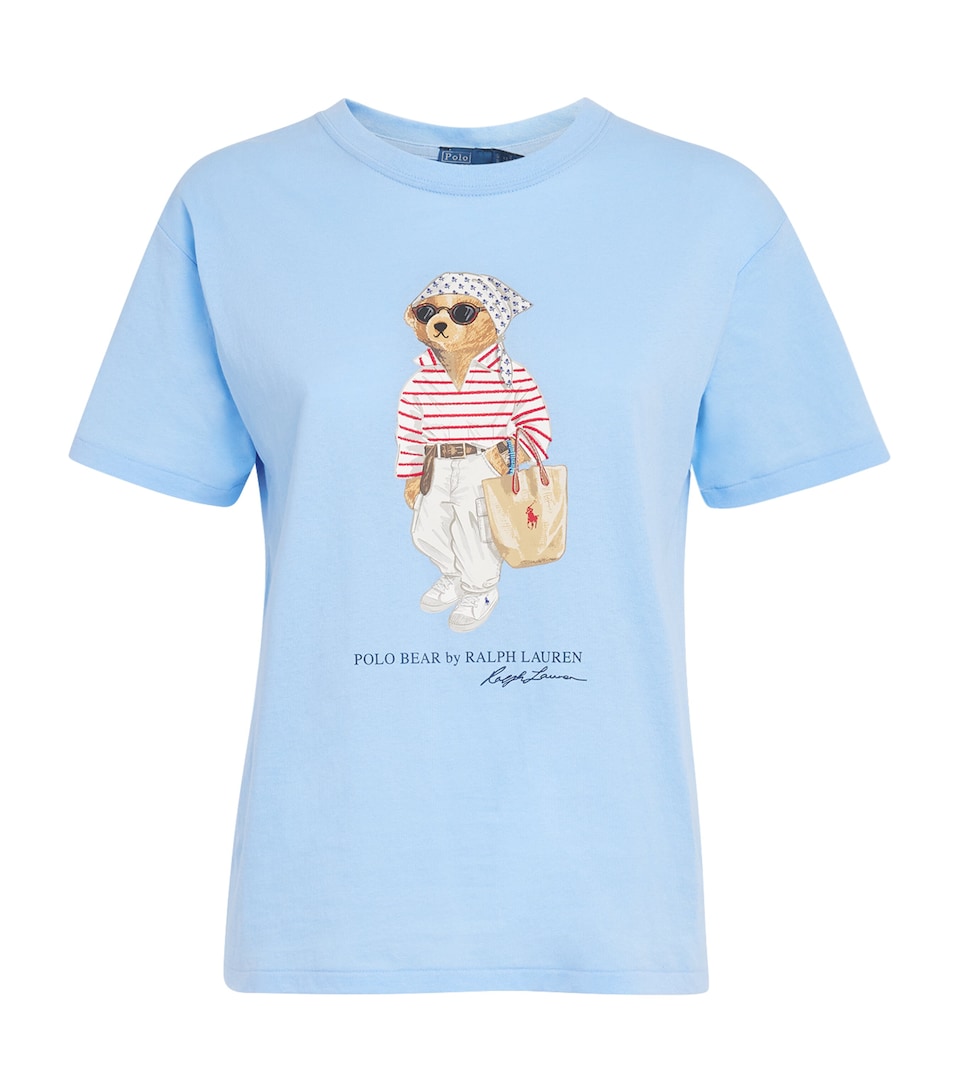 Polo Ralph Lauren Womens Cotton Polo Bear T-Shirt Baby Blue