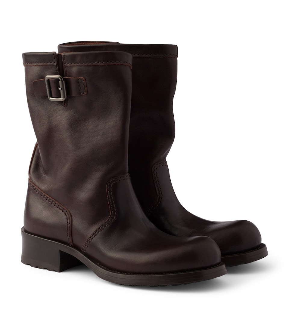 Leather Mid-Calf Boots