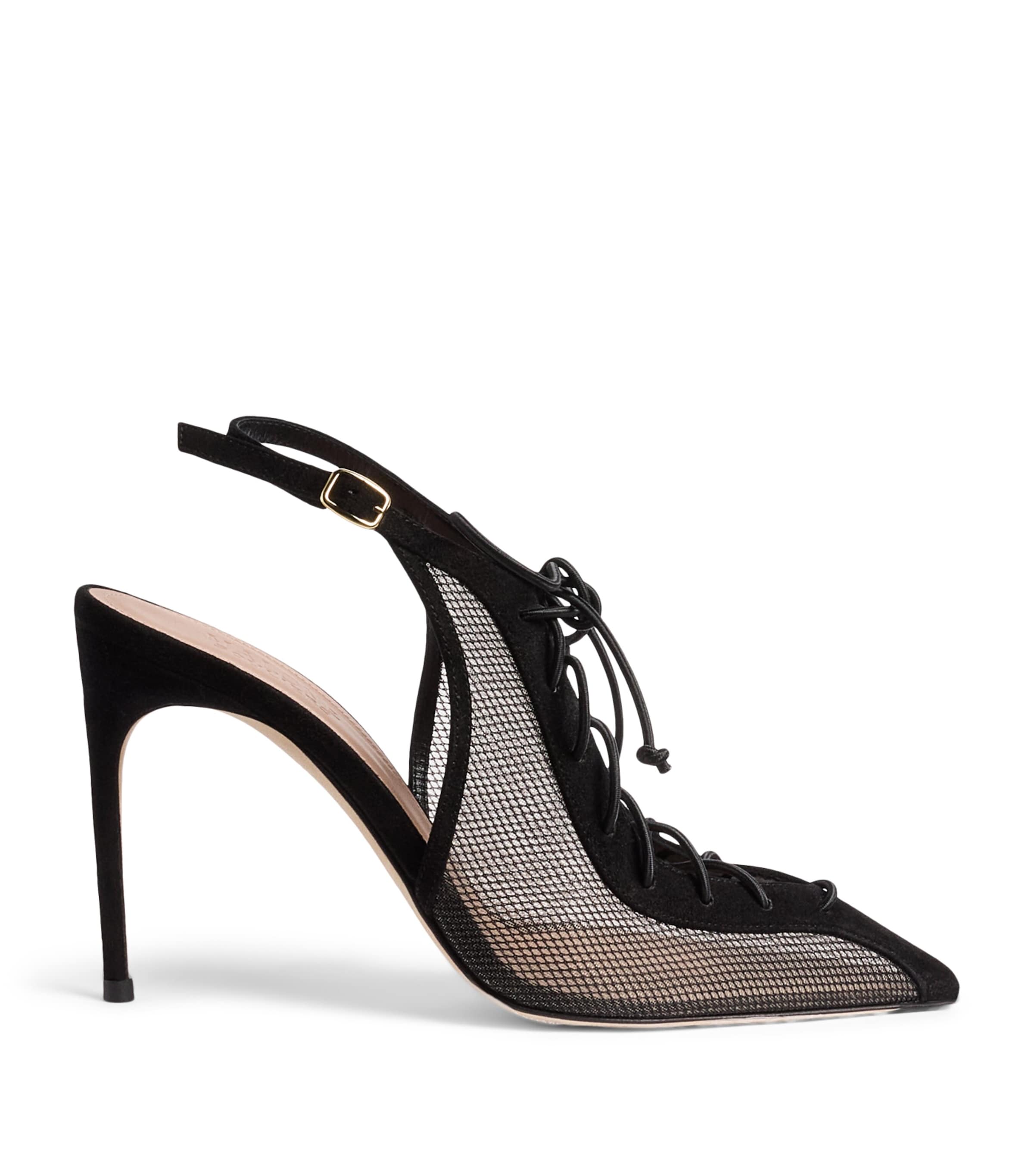 Malone Souliers Mesh Alia Slingback Heels 90 Black