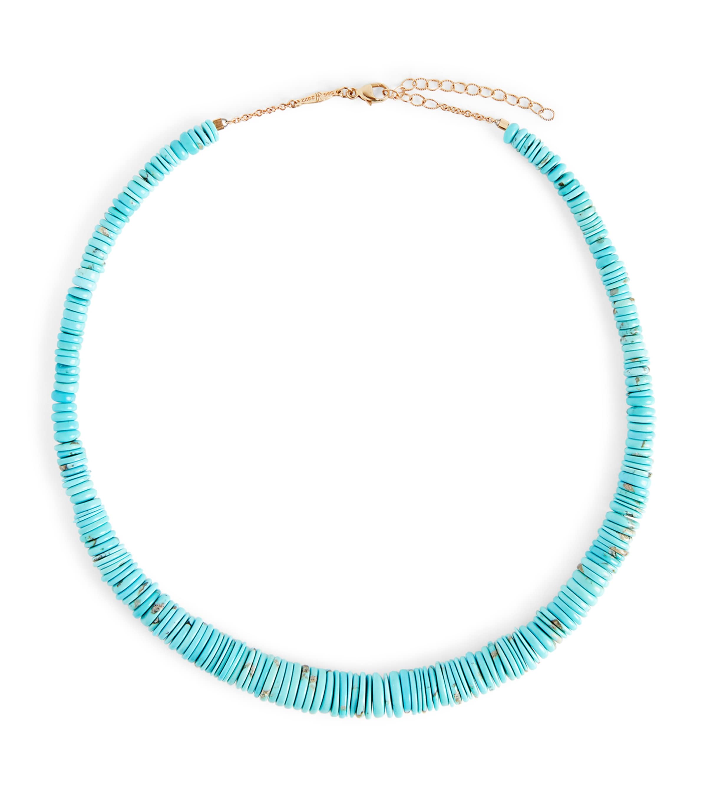 Yellow Gold and Turquoise Necklace