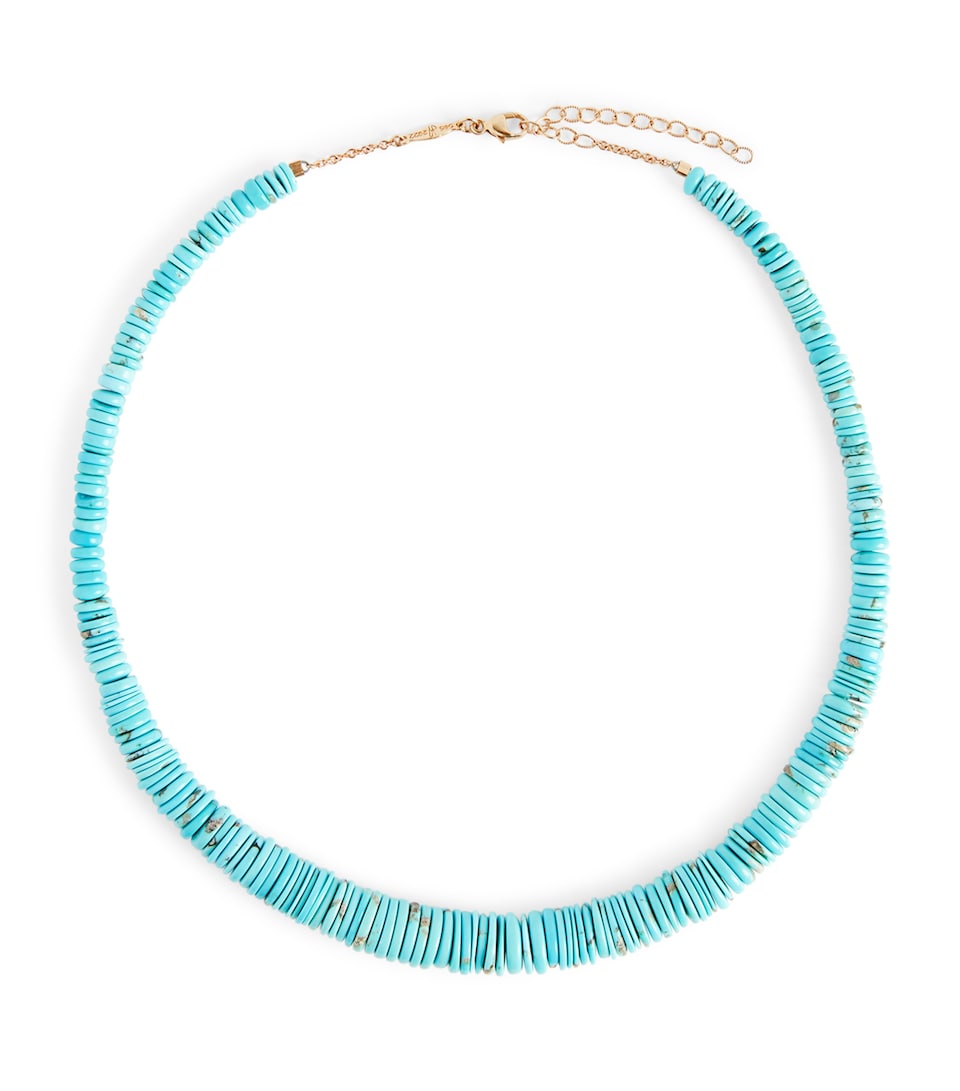 Yellow Gold and Turquoise Necklace