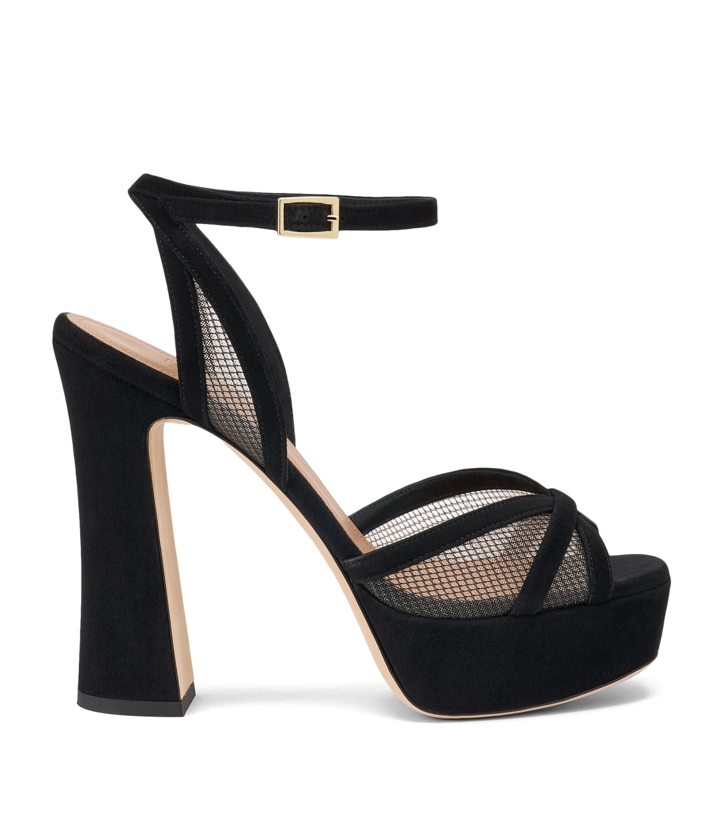 Malone Souliers Mesh Sylvie Platform Sandals 125 Black