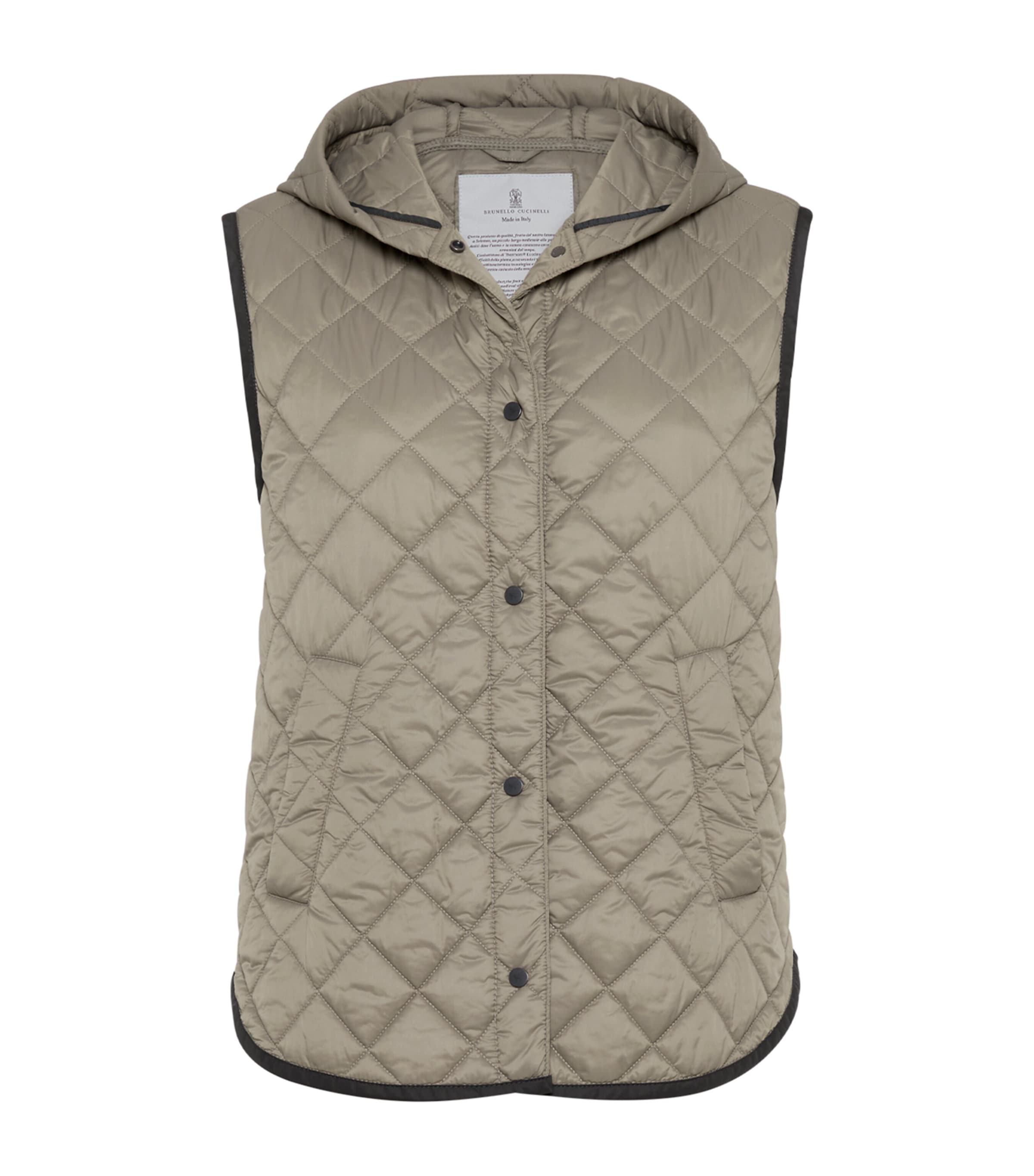 Brunello Cucinelli Womens Quilted Hooded Gilet