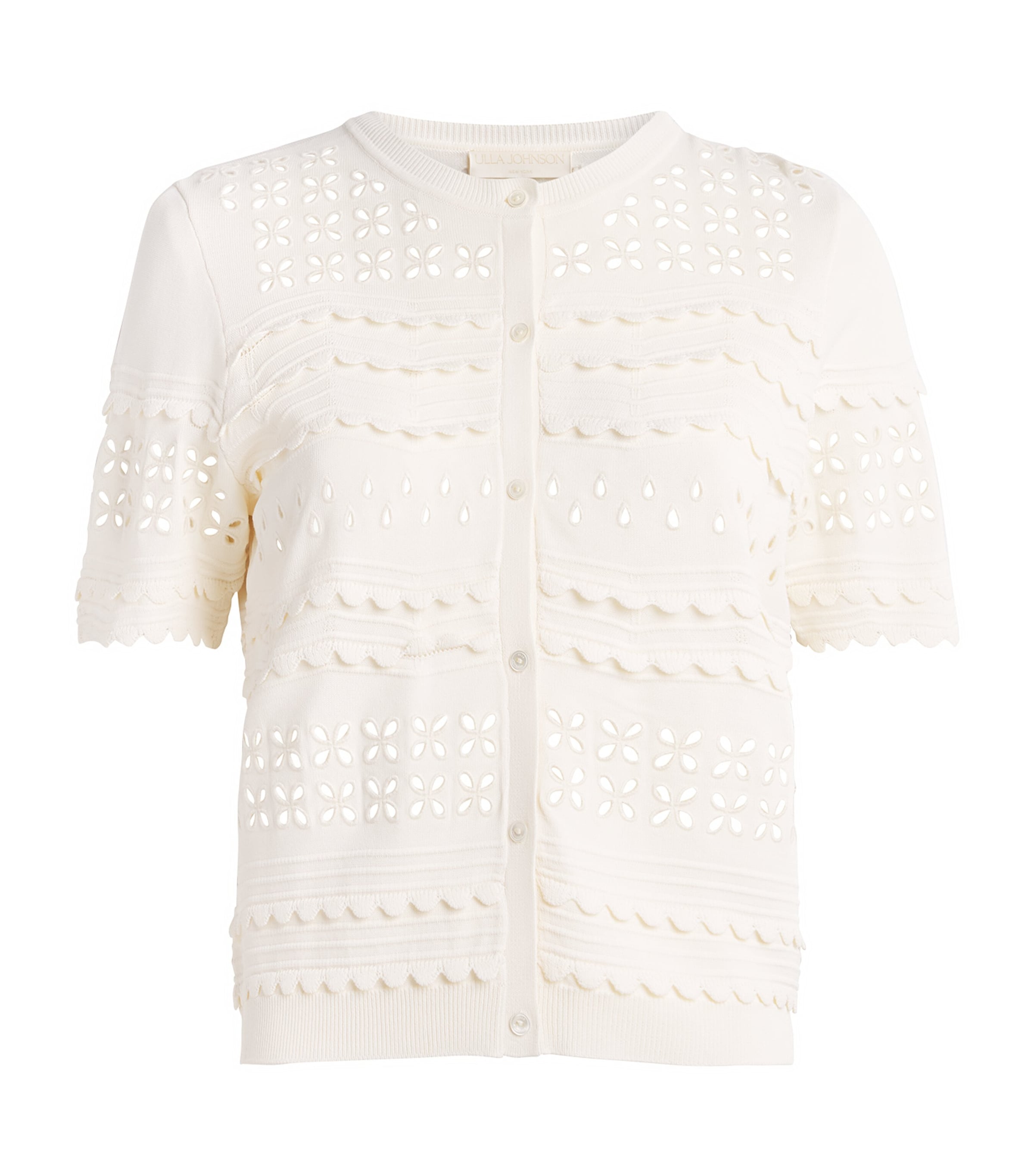 Ulla Johnson Womens Embroidered Abriana Cardigan Cowrie