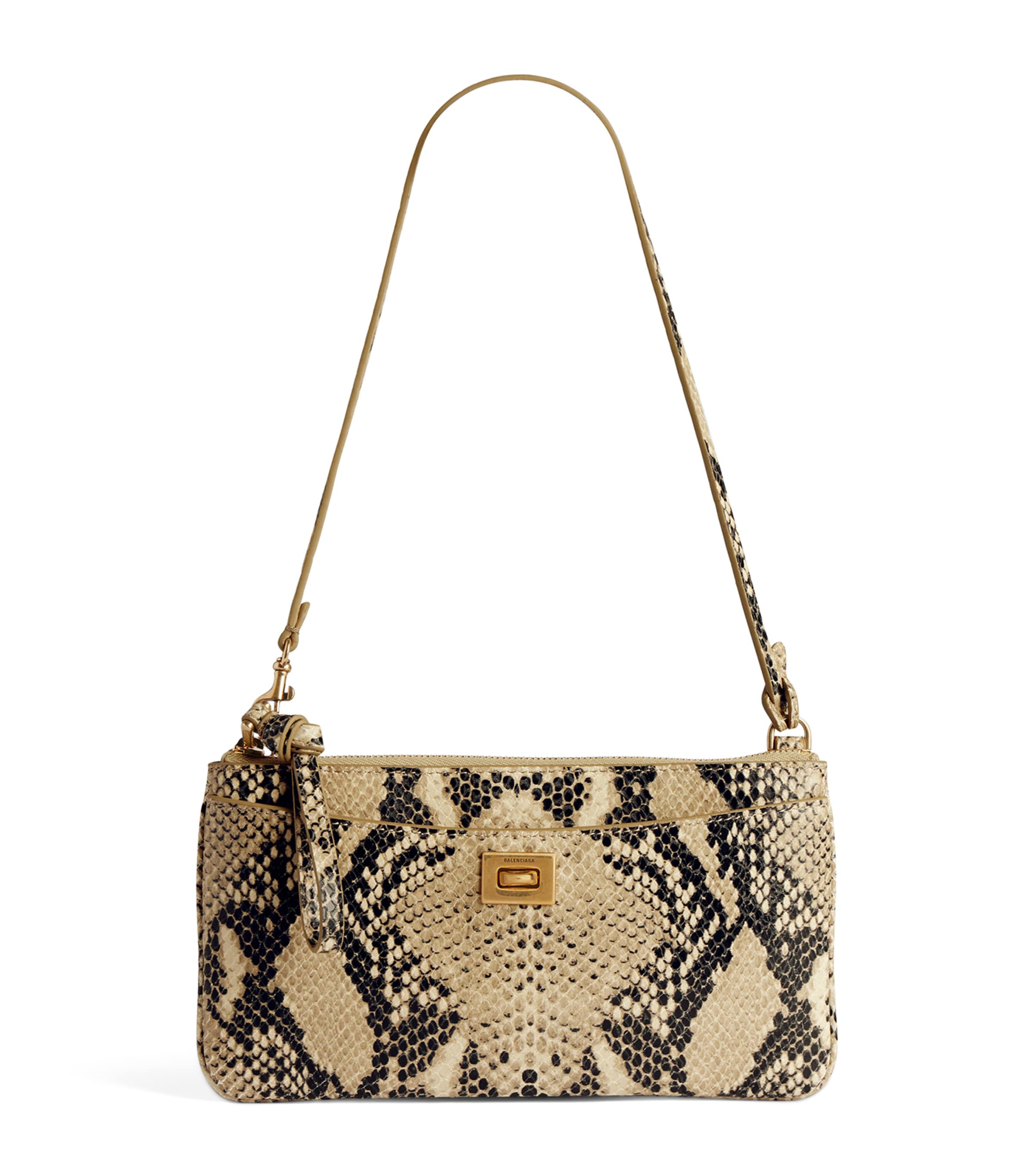 Calfskin Python-Embossed Pouch