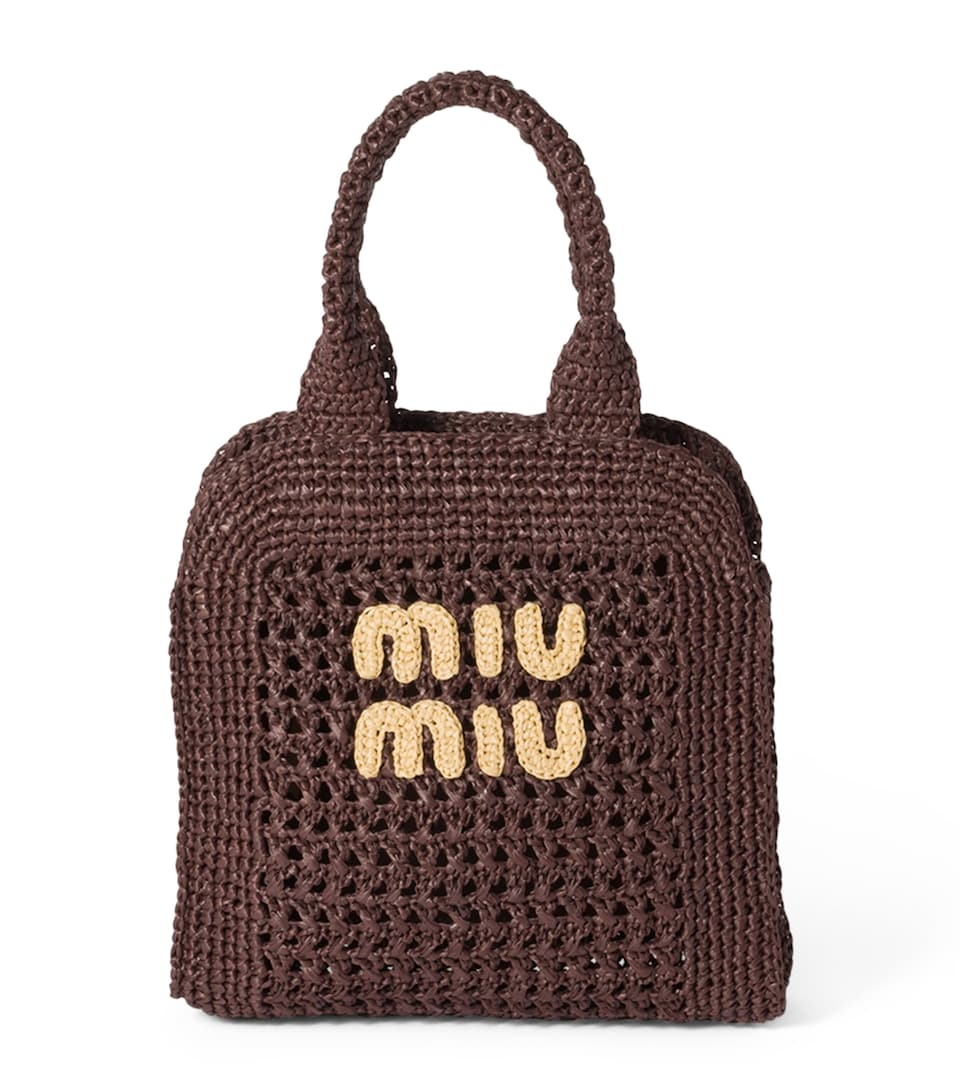 Raffia-Effect Woven Tote Bag