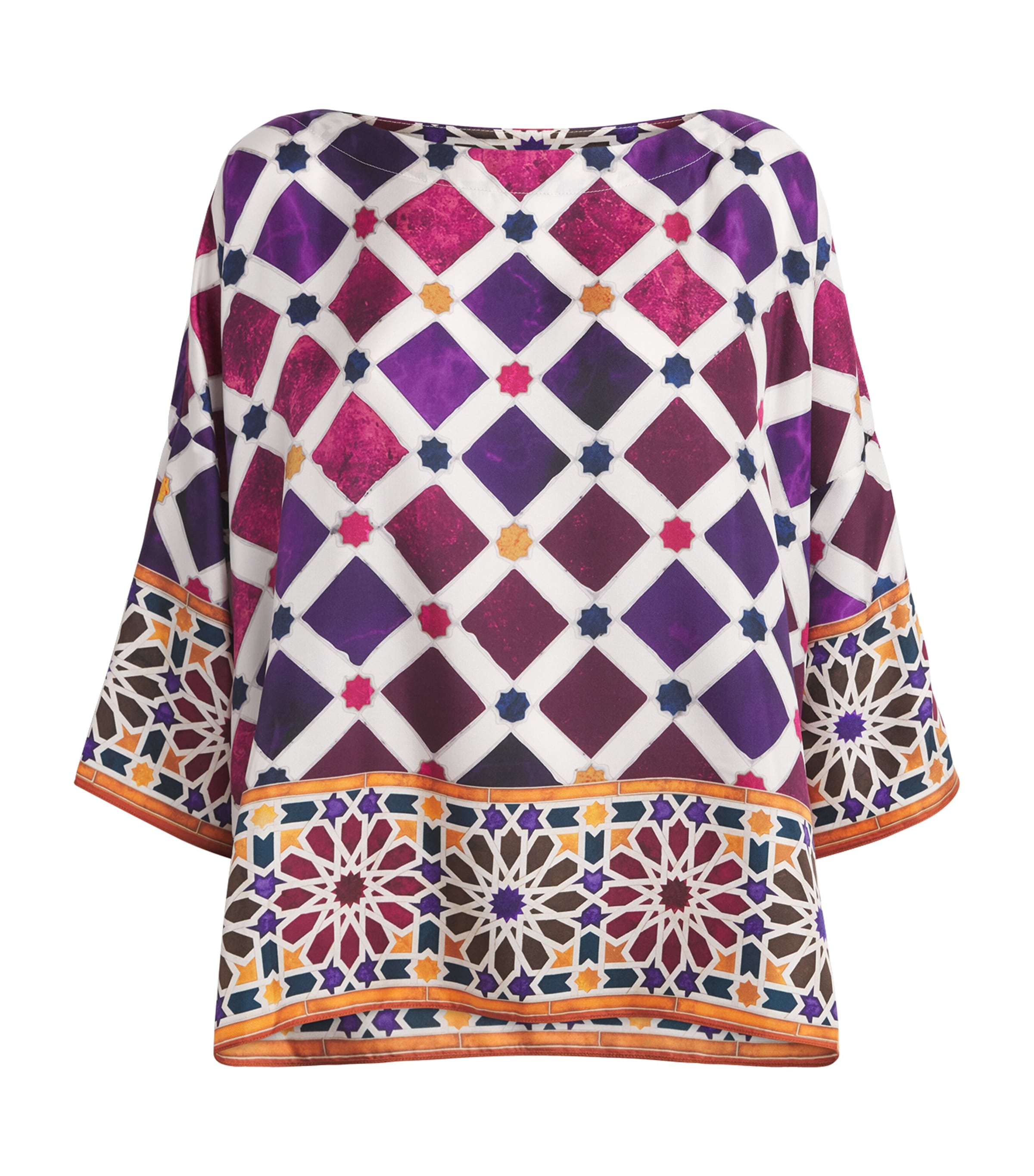 Eskandar Womens Silk Printed Top Tincture