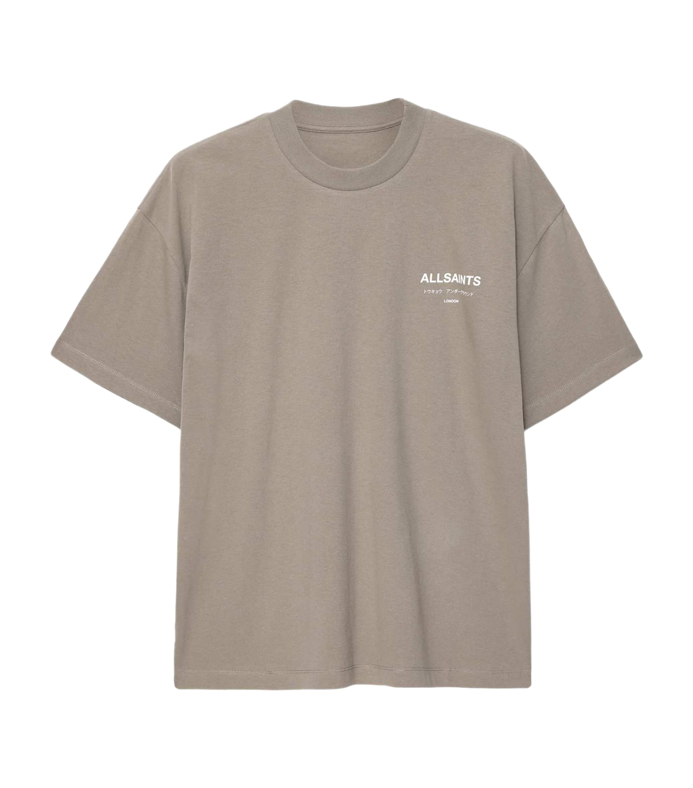 AllSaints Mens Underground Print T-Shirt Fennel Green