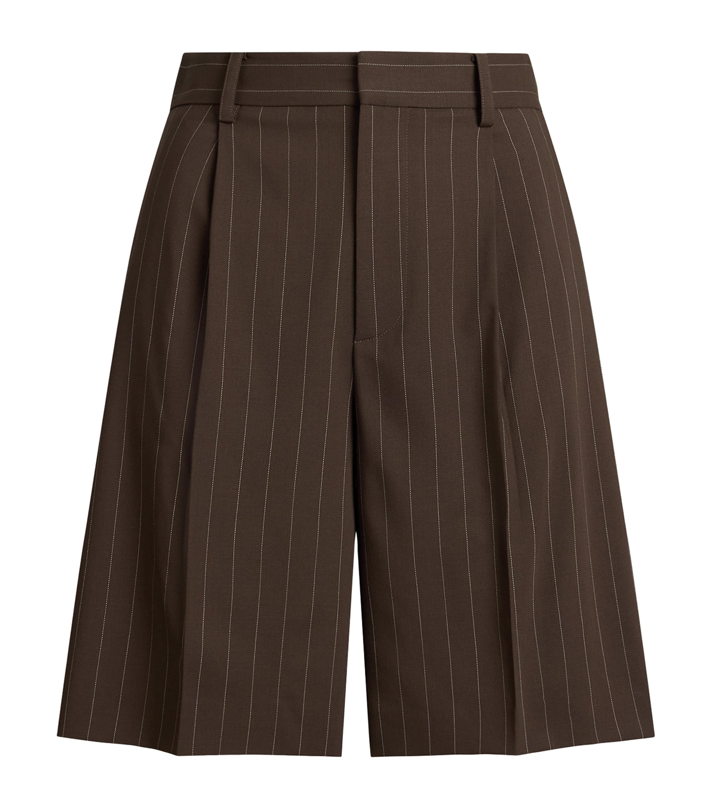 Ralph Lauren Collection Womens Wool Stripe Tailored Shorts Sycamore/cream