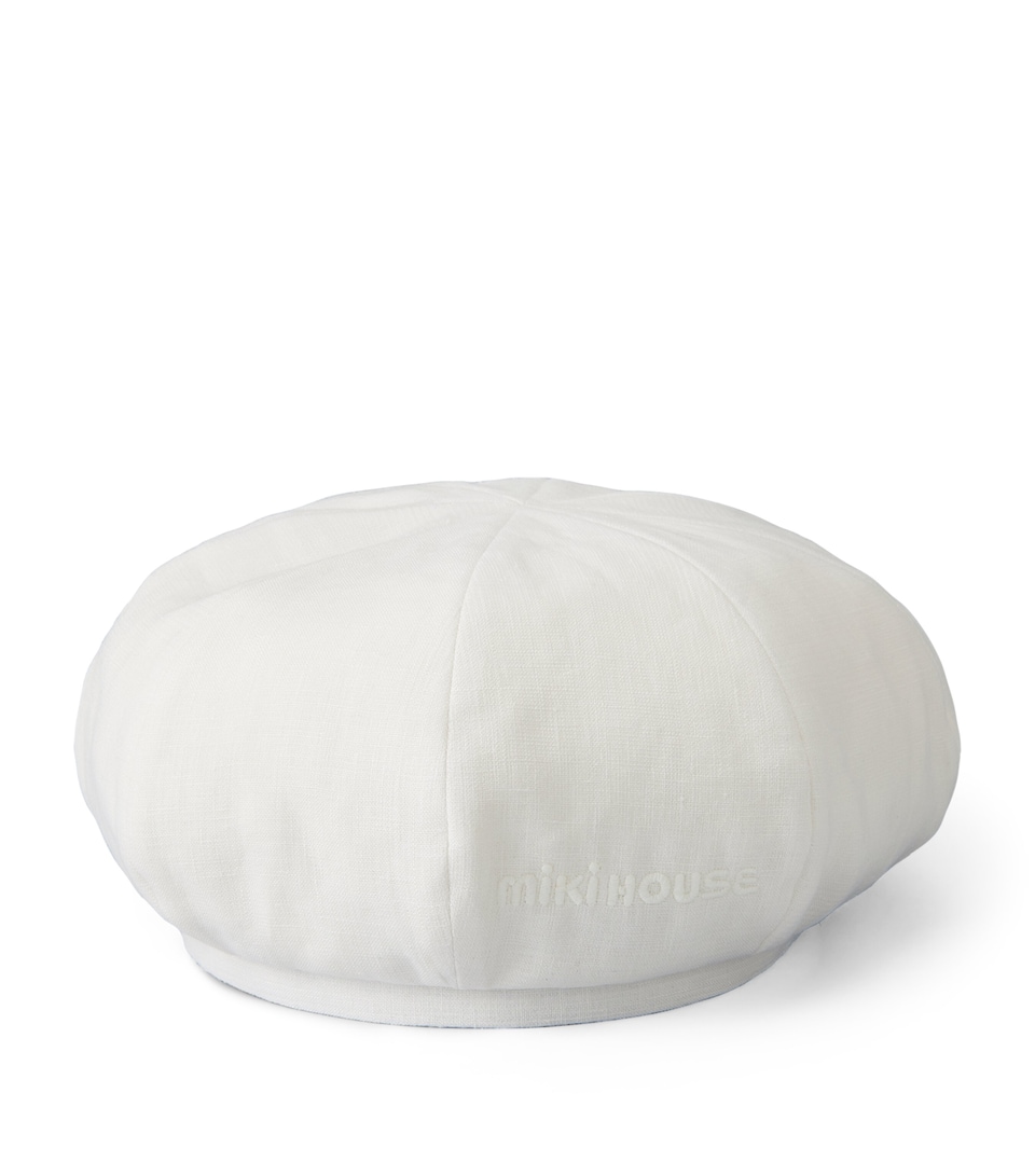 Linen Embroidered Logo Beret