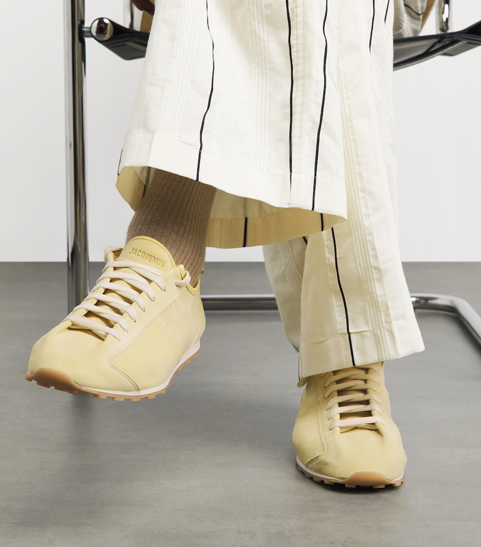 Jacquemus Suede Les Tennis Sneakers Pale Yellow