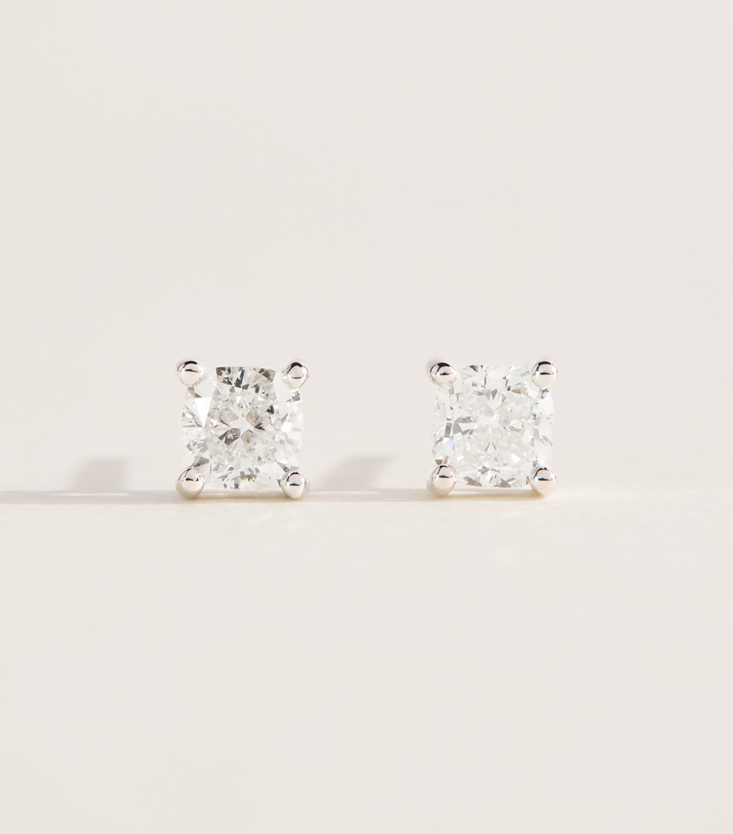 Harrods White Gold and Diamond Stud Earrings White Gold