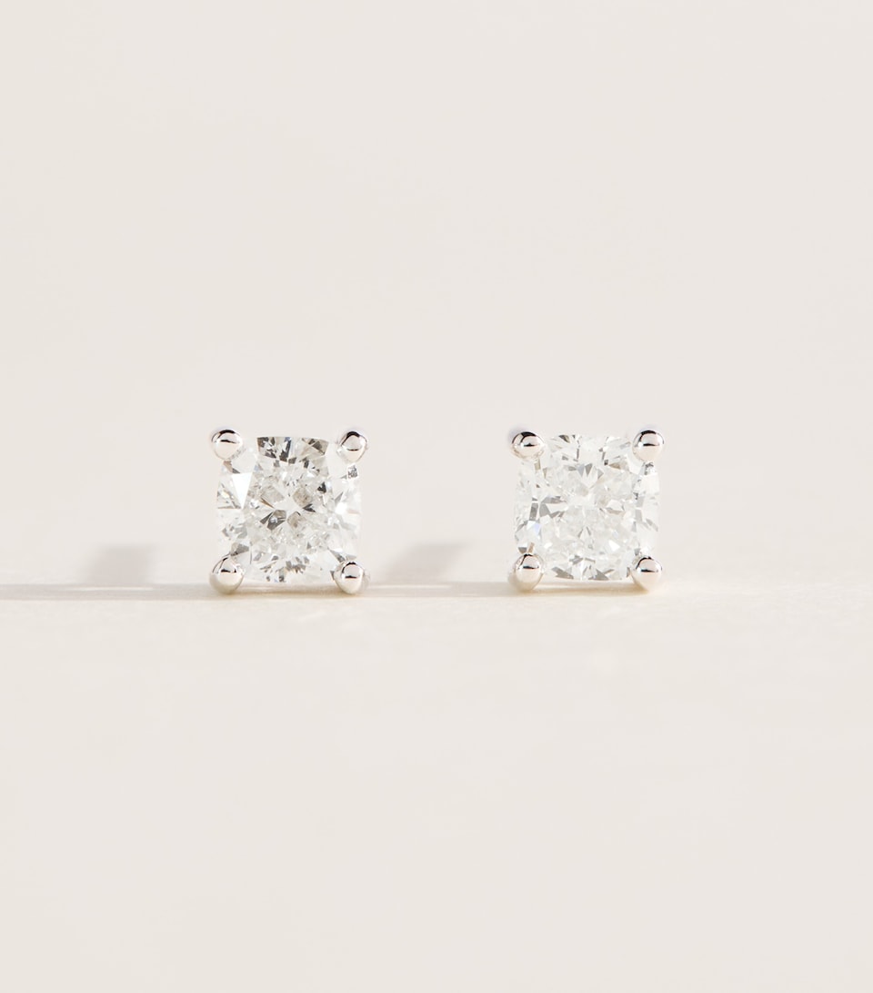 Harrods White Gold and Diamond Stud Earrings White Gold