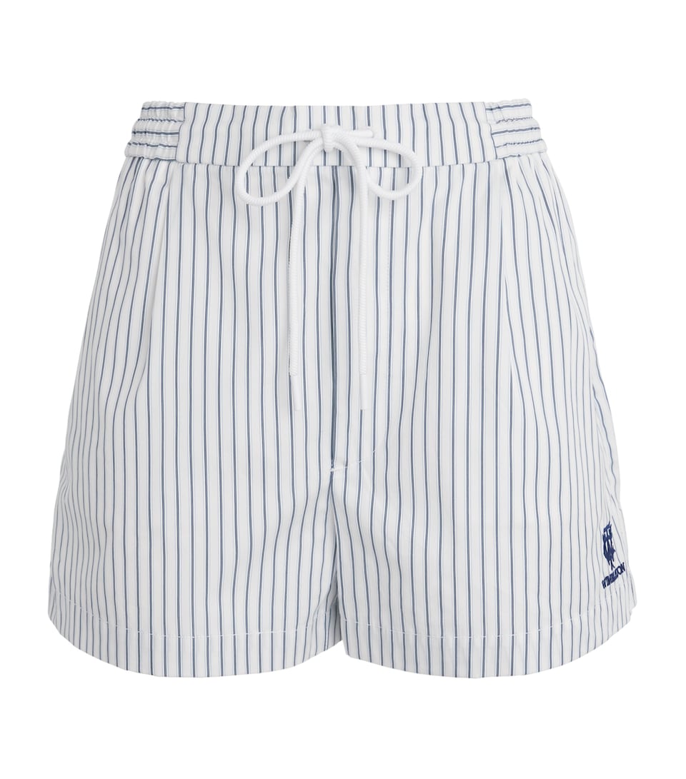 Polo Ralph Lauren Womens x Wimbledon Cotton Stripe Shorts Wht/ofc Blu/ref Nvy