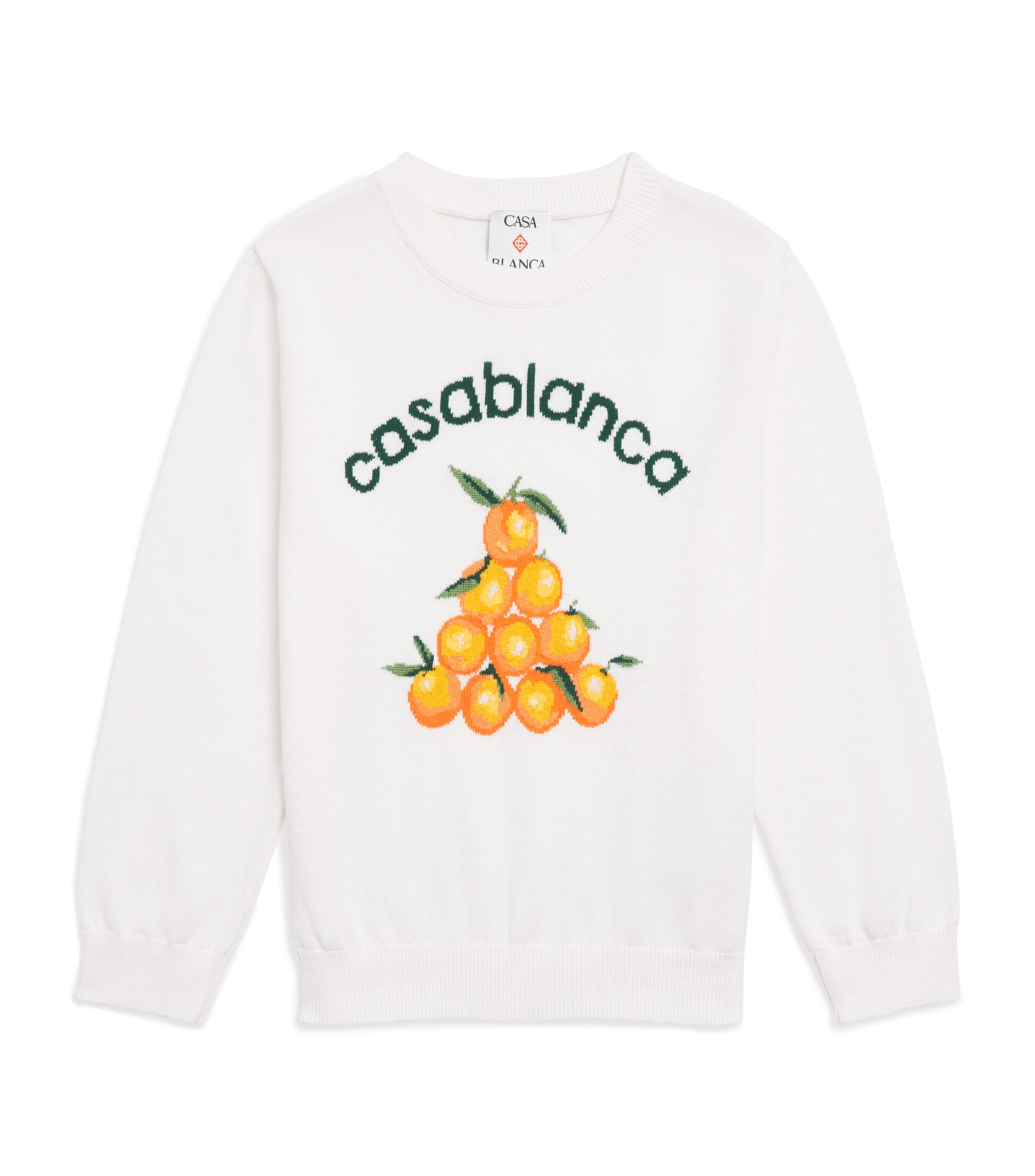 Casablanca Kids Cotton Orange Intarsia Sweater (3-14 Years) Casablanca Orange