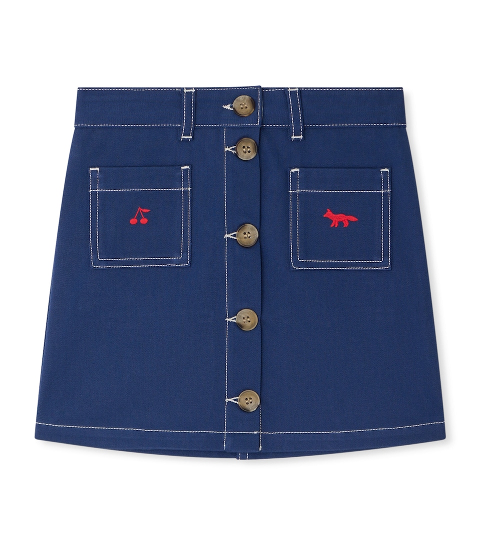 Bonpoint x Maison Kitsuné Laurine Denim Skirt (4-14 Years) Bleu De Prusse