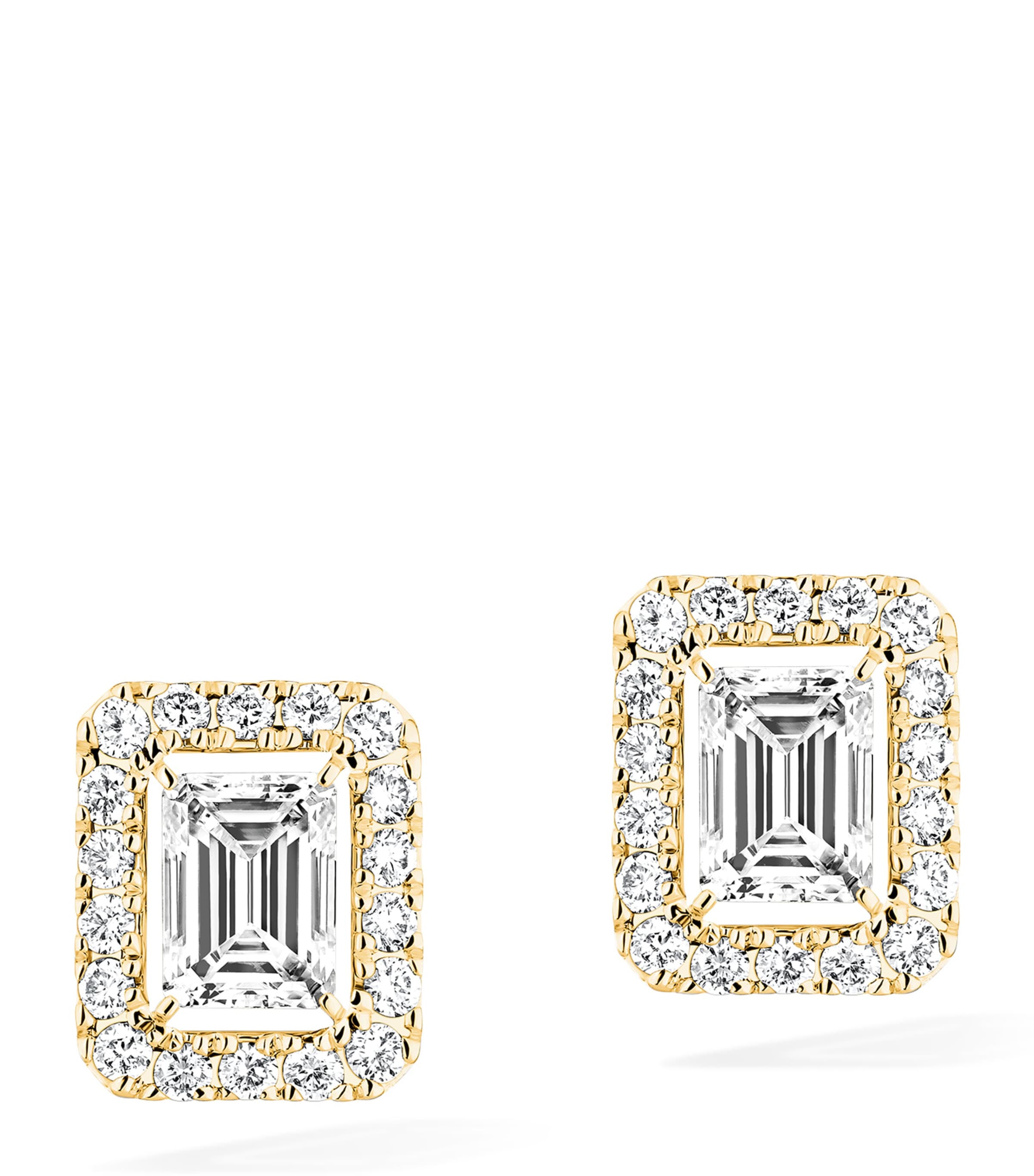 Messika Joy Yellow Gold and Diamond Small Stud Earrings White Gold