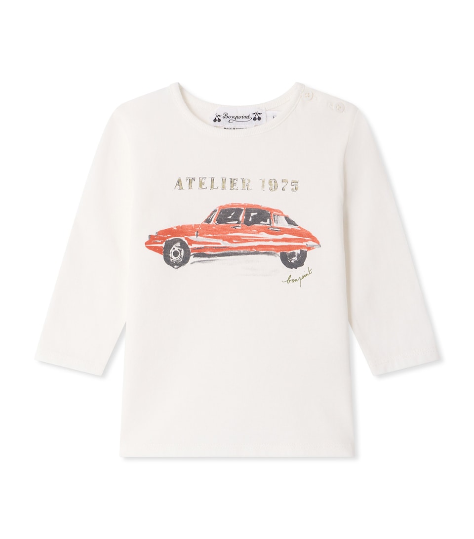 Bonpoint Organic Cotton Tahsin T-Shirt (6-12 Months) Upb Blanc Lait