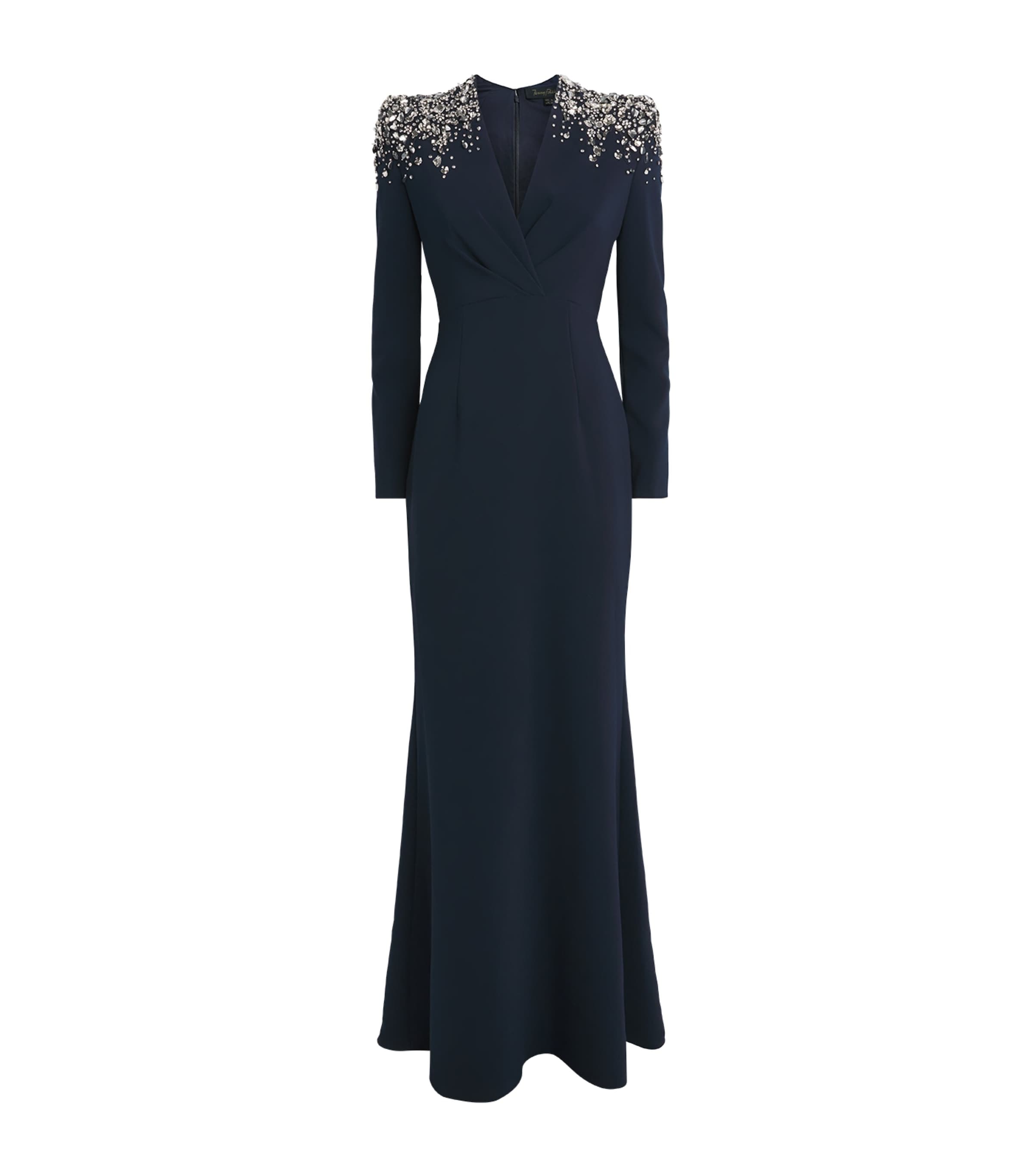 Jenny Packham Womens Embellished Quicksilver Maxi Dress Ink