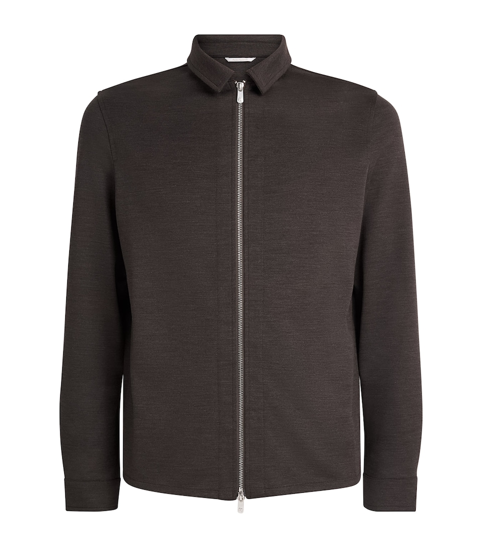 Wool-Cashmere-Blend Zip-Up Overshirt