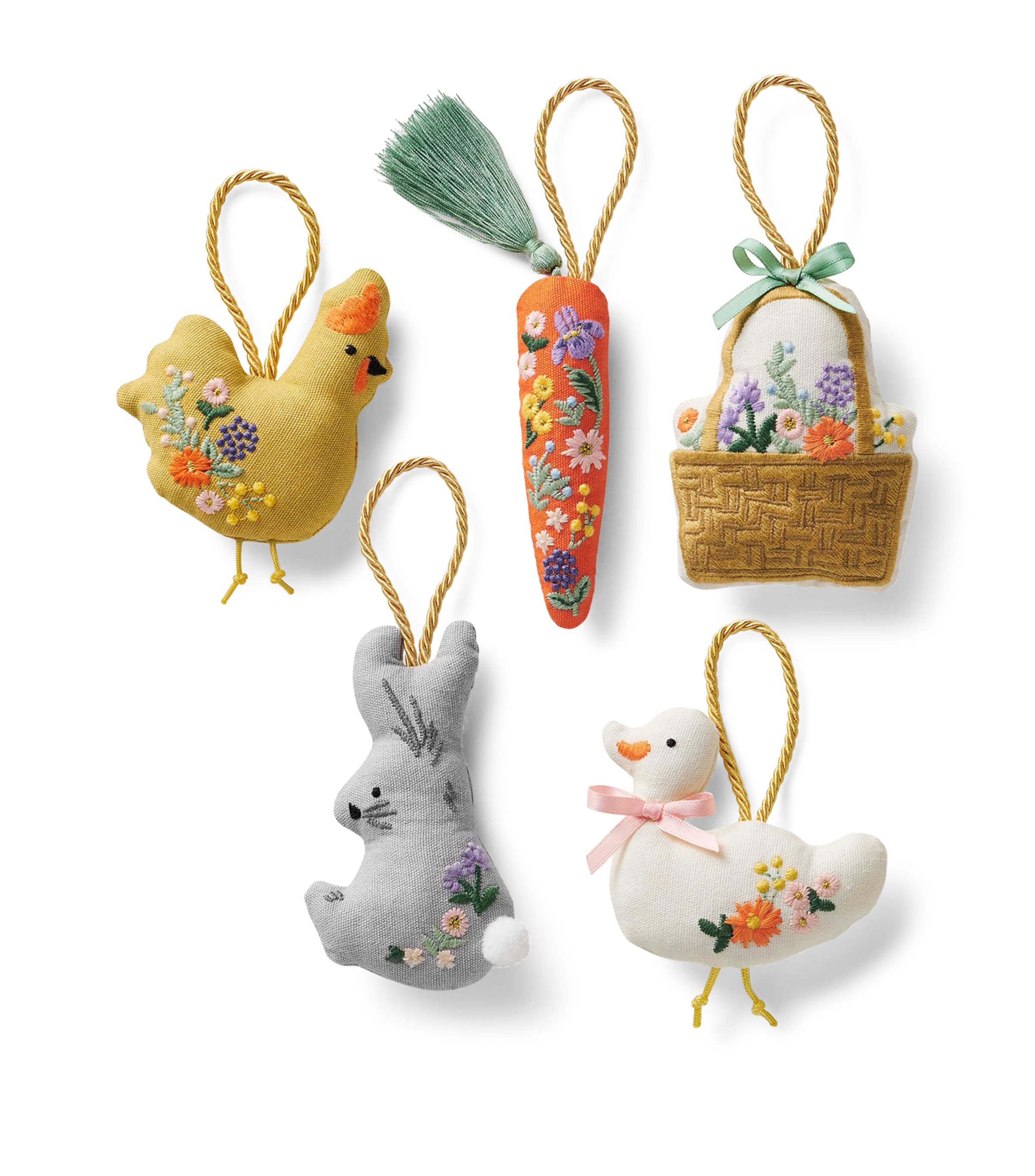 Set of 5 Spring Farm Ornaments