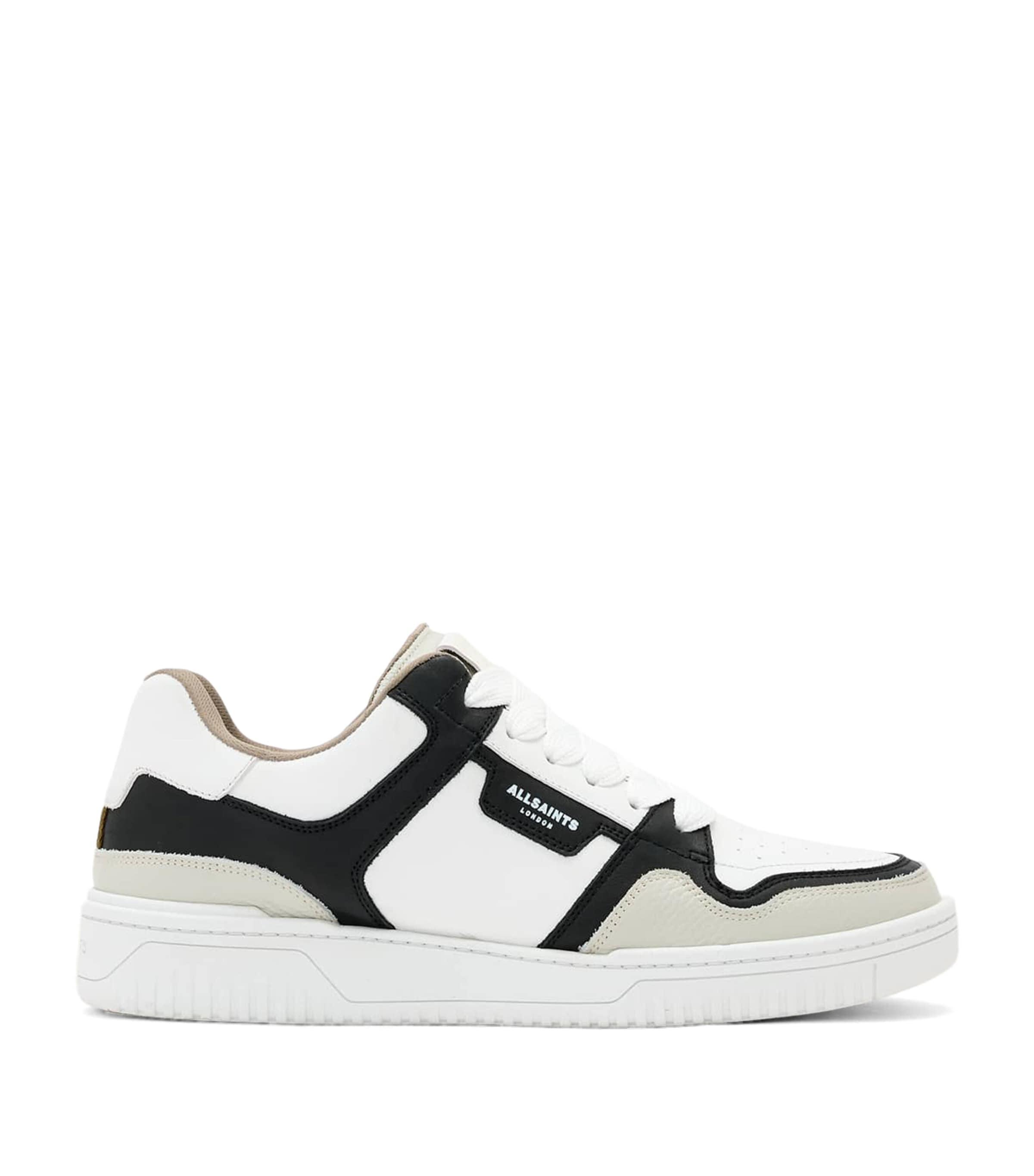 AllSaints Leather Regan Plus Low-Top Trainers Stone White