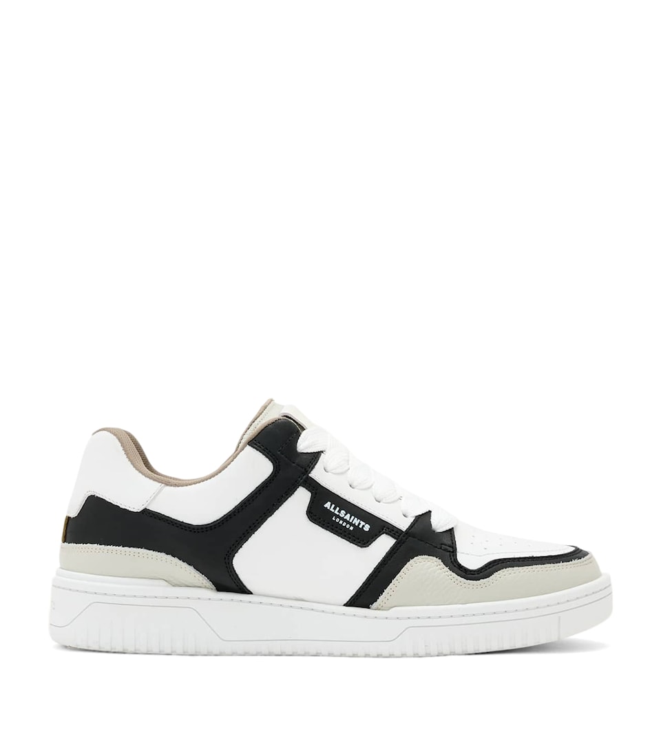 AllSaints Leather Regan Plus Low-Top Trainers Stone White